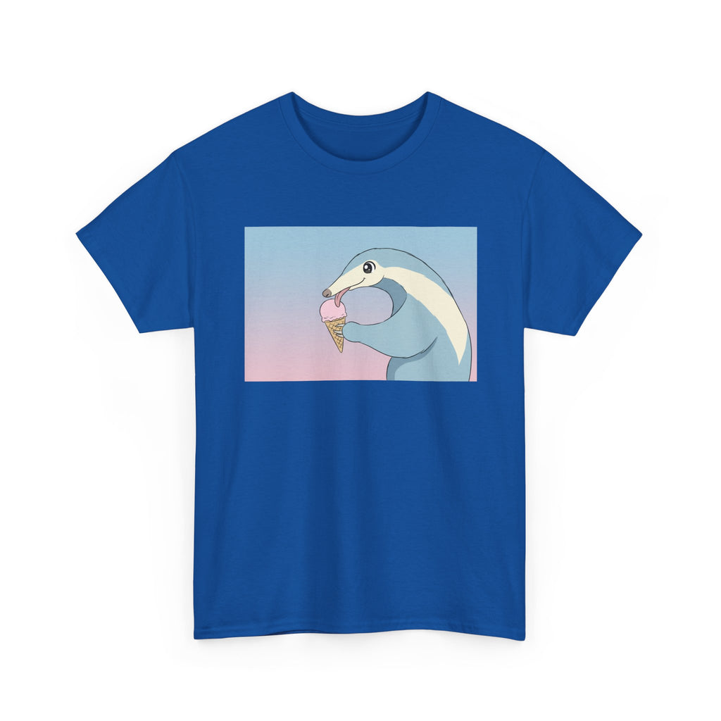 Anteater Eating Ice Cream T-Shirt — Cute Pastel Animal Graphic Tee - Adult