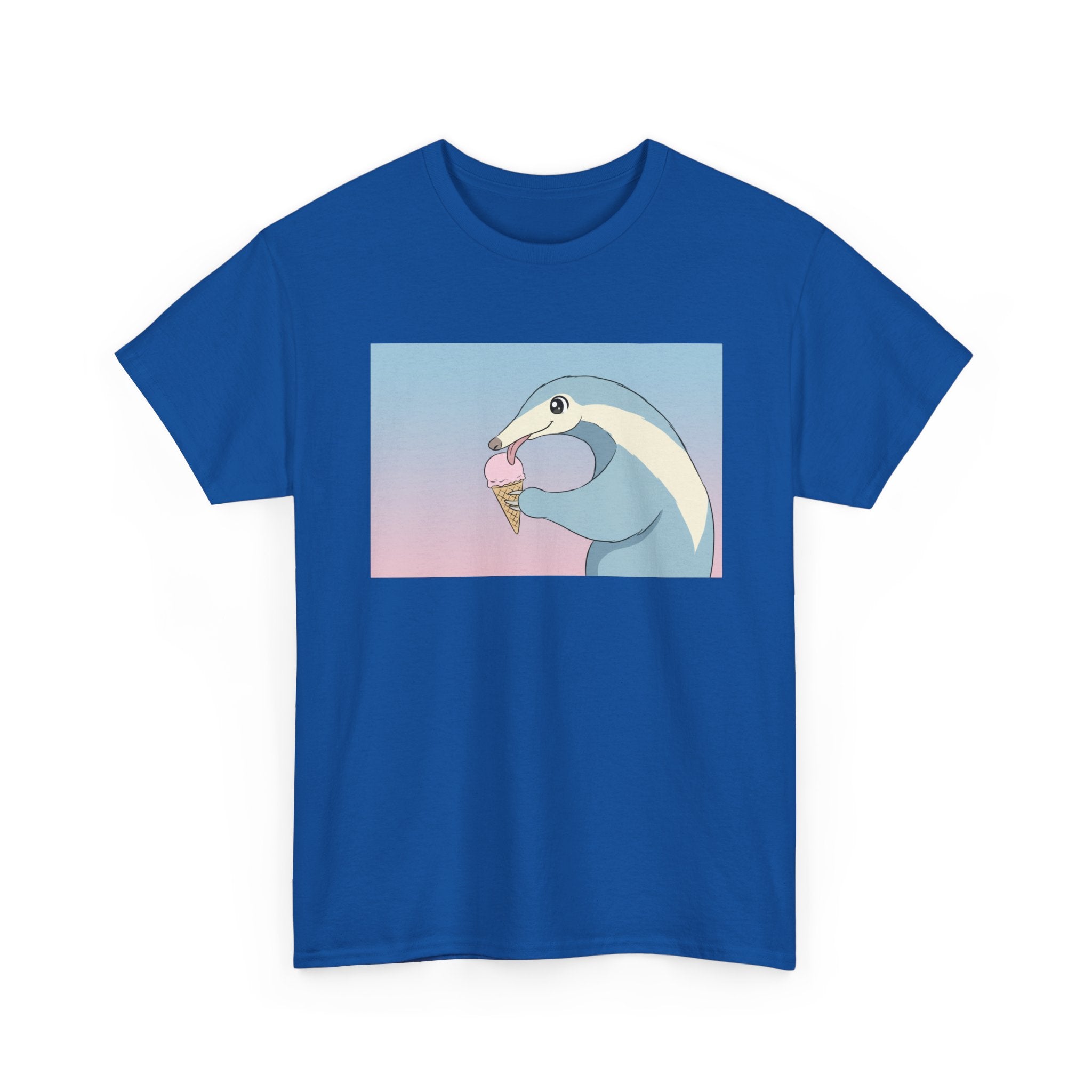 Anteater Eating Ice Cream T-Shirt — Cute Pastel Animal Graphic Tee - Adult