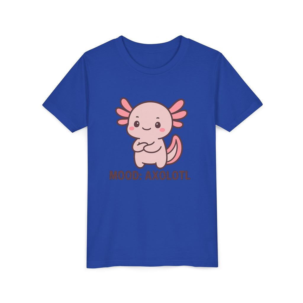 Youth Tee - "Mood: Axolotl" Cute Pink Axolotl Kids T-Shirt