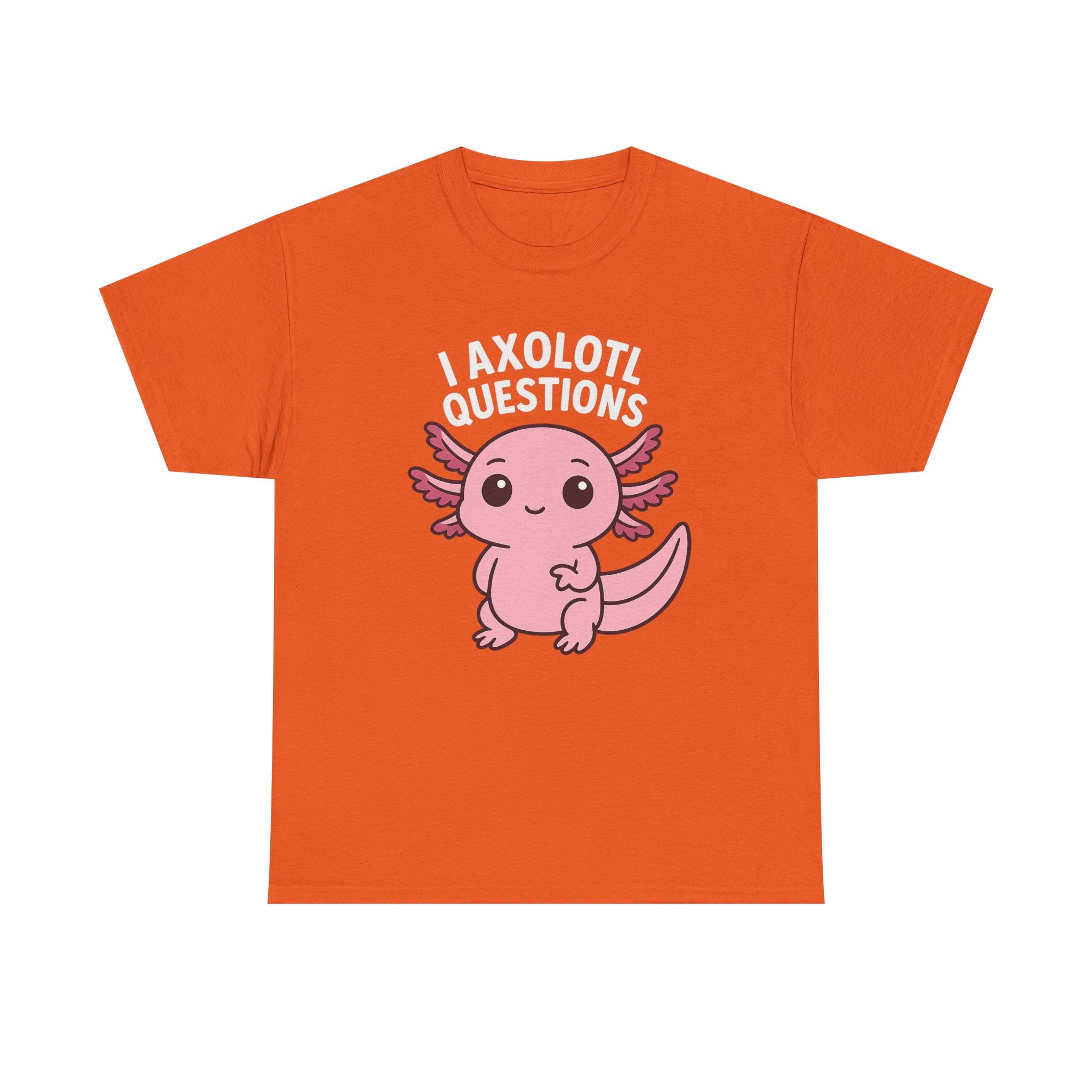 Axolotl Cute Tee — "I Axolotl Questions" Funny Pink Axolotl Graphic T-Shirt - Adult
