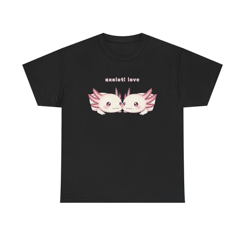 Axolotl Love T-Shirt — Cute Kissing Axolotls Graphic Tee - Adult