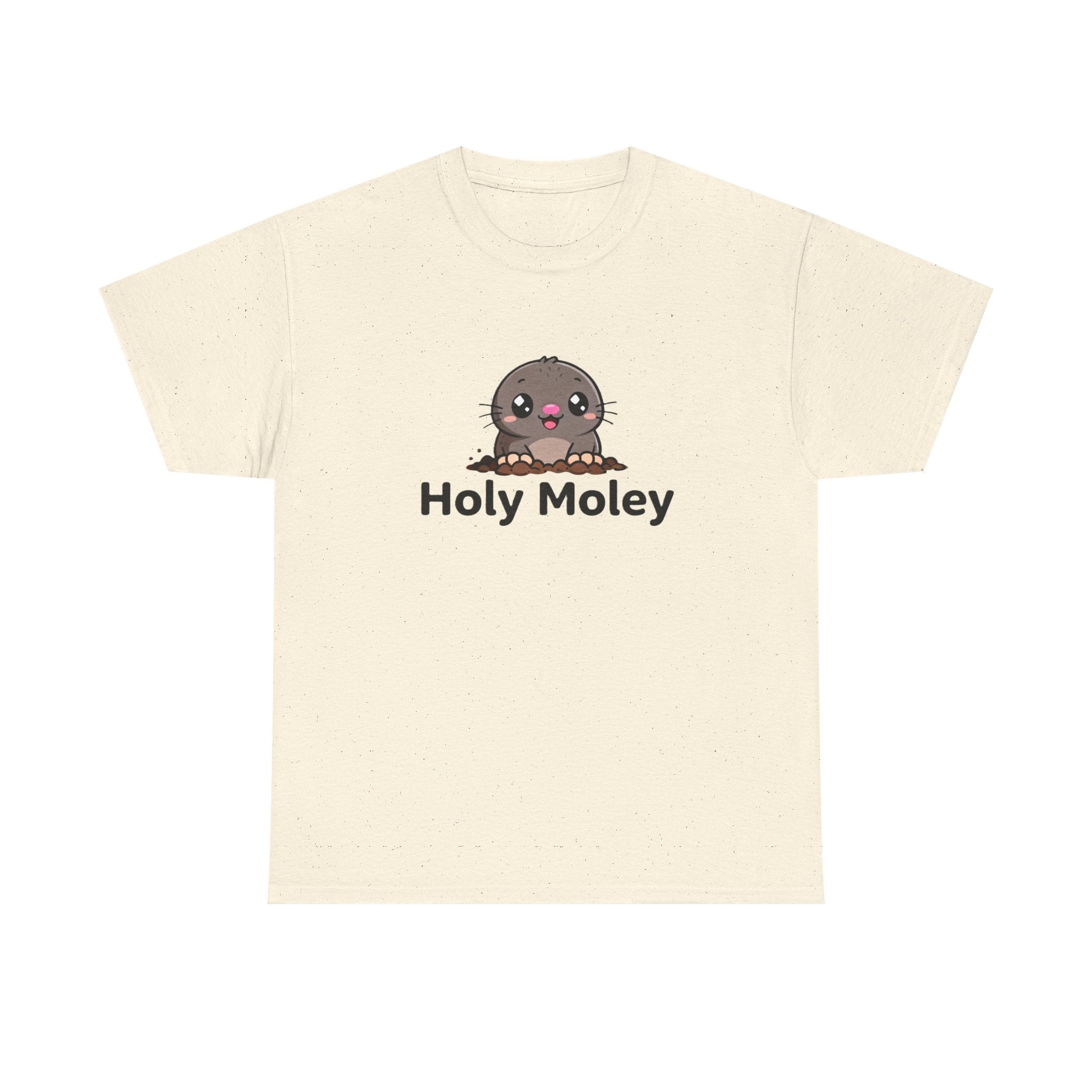 Holy Moley Mole T-Shirt — Cute Cartoon Mole Tee with 'Holy Moley' Text - Adult