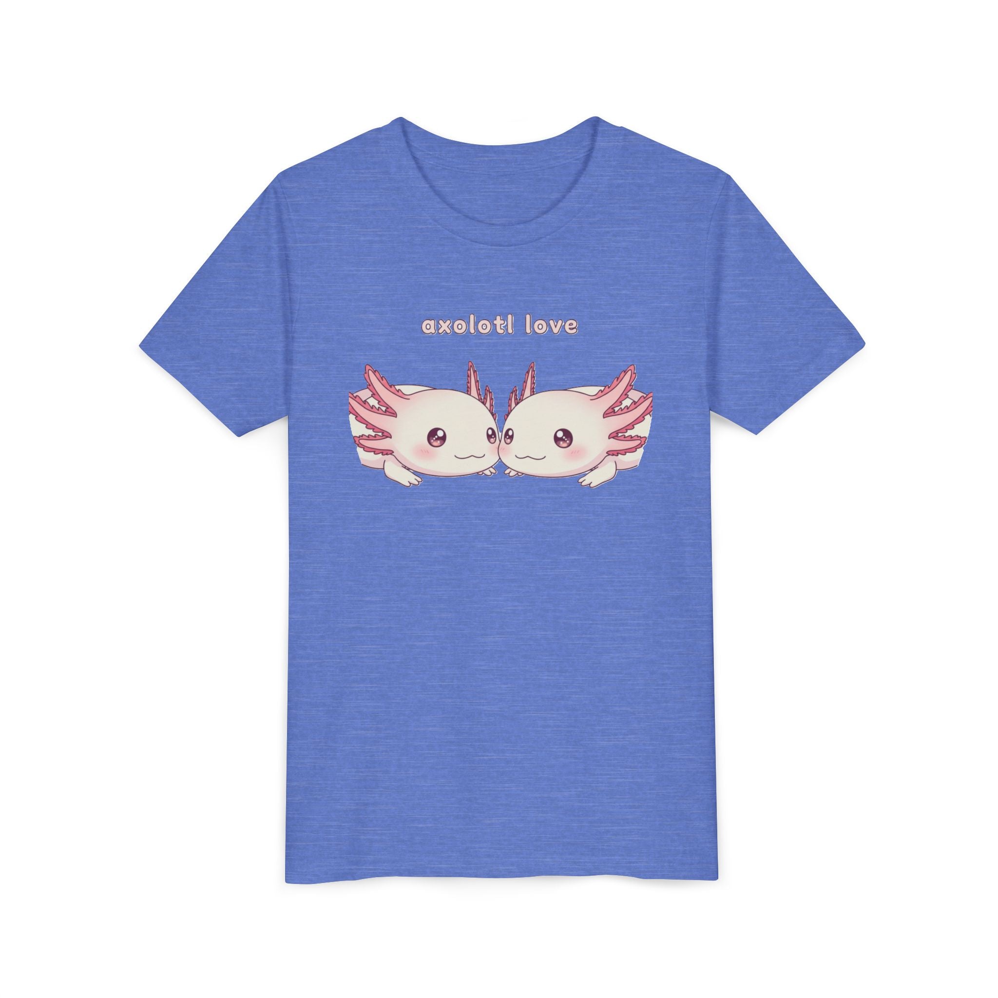 Youth Tee — 'Axolotl Love' Cute Kissing Axolotl Salamander Kids Shirt - Kids