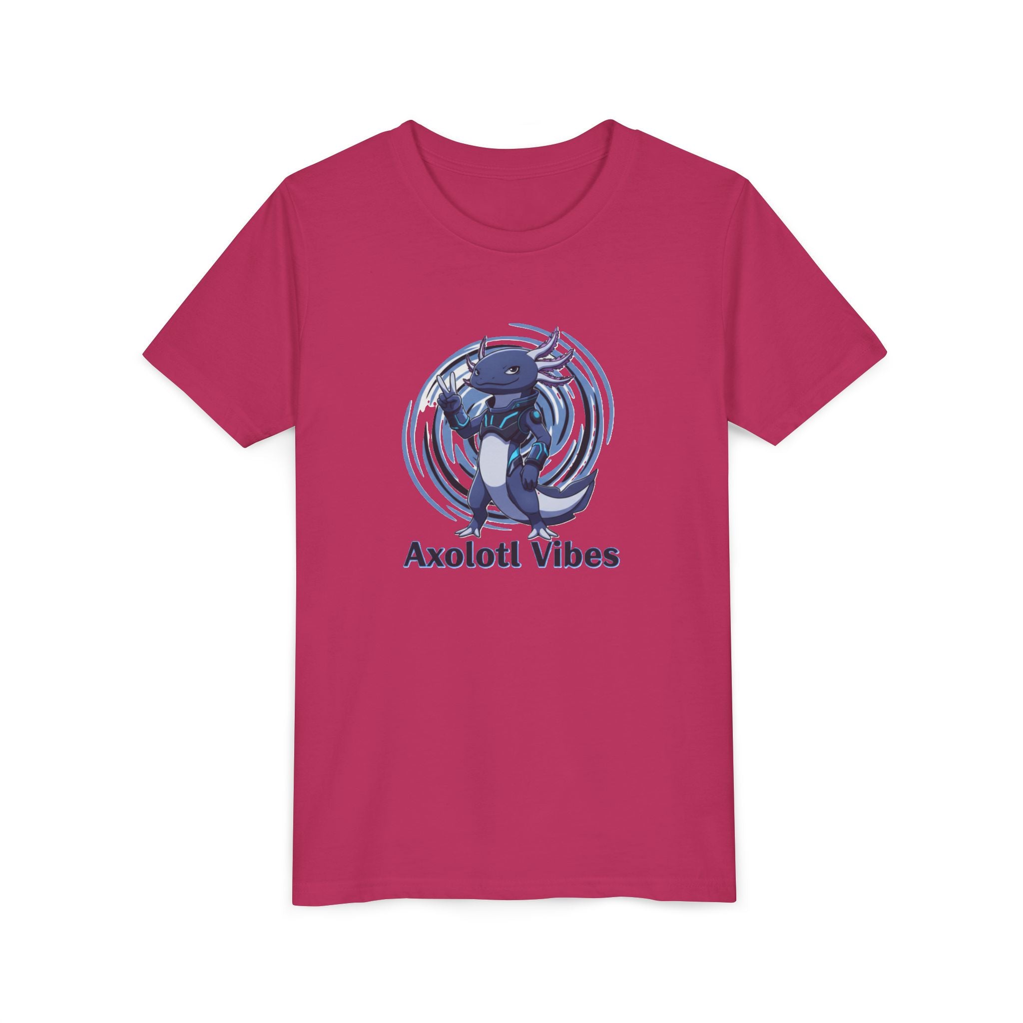 Youth Tee - 'Axolotl Vibes' Cute Axolotl Salamander Graphic Shirt - Kids