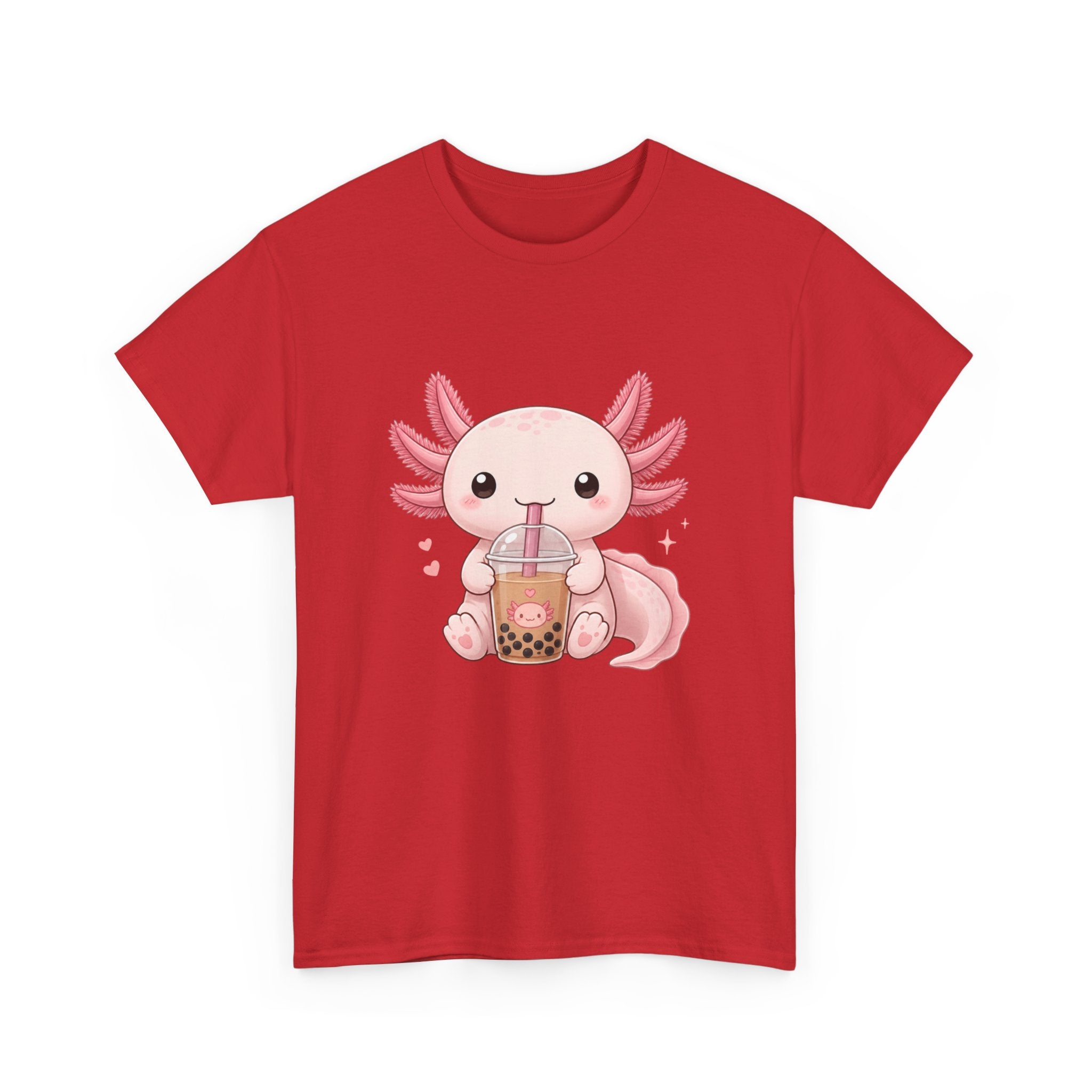 Axolotl Drinking Bubble Tea T-Shirt — Cute Kawaii Boba Tee - Adult