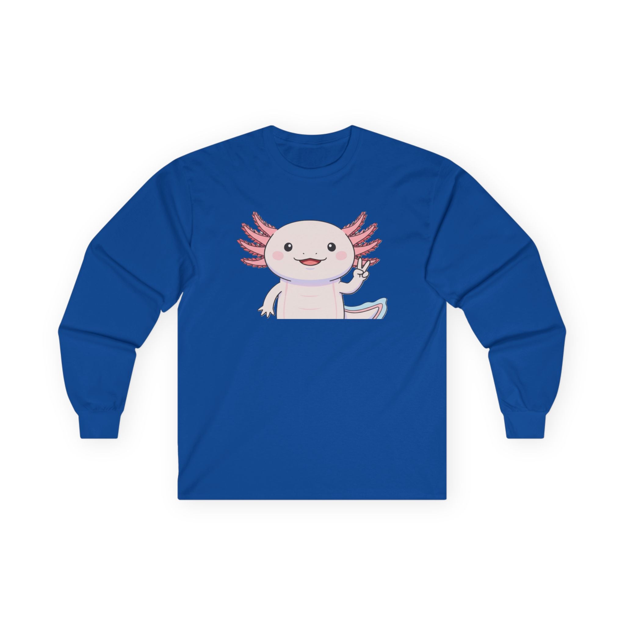 Cute Axolotl Long Sleeve Tee – Pastel Kawaii Salamander Shirt - Adult