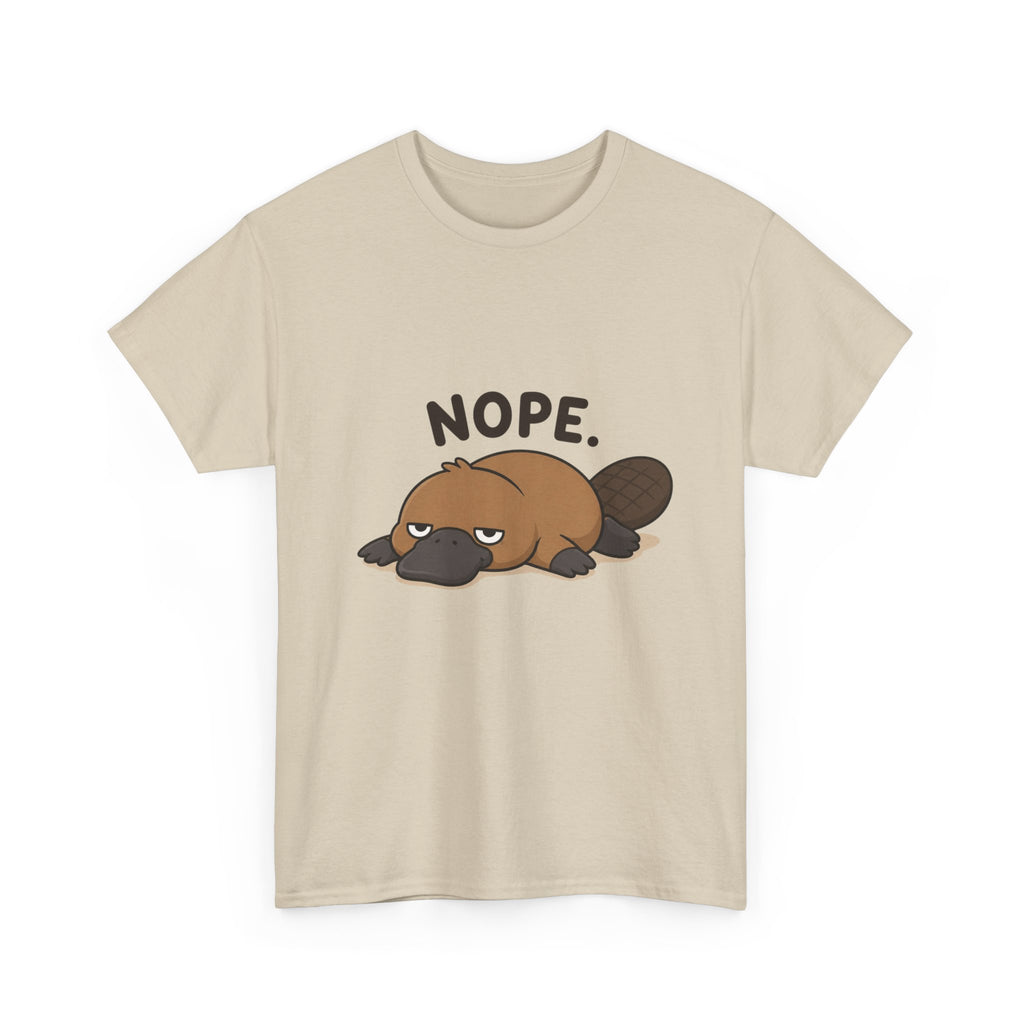 Nope Platypus T-Shirt — Cute Lazy Platypus Graphic Tee - Adult