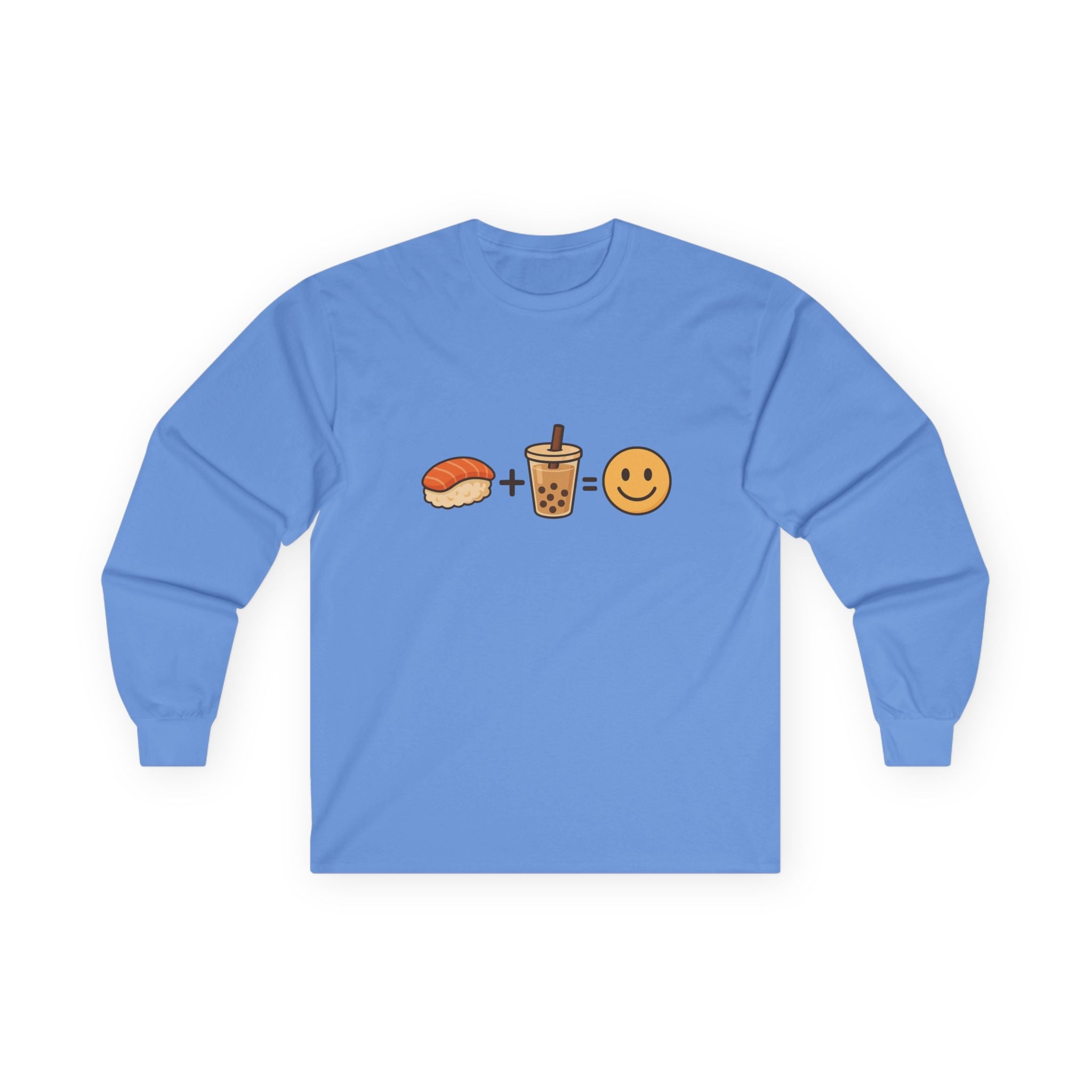 Sushi + Boba = Happy Long Sleeve Tee - Adult