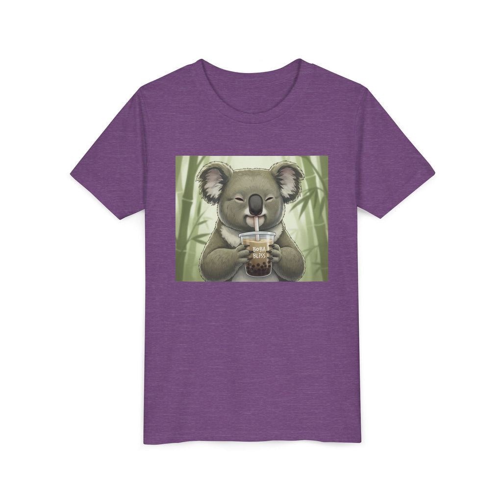 Kids Koala Boba Tea Time T‑Shirt — Cute Koala Drinking Bubble Tea Youth Tee - Kids