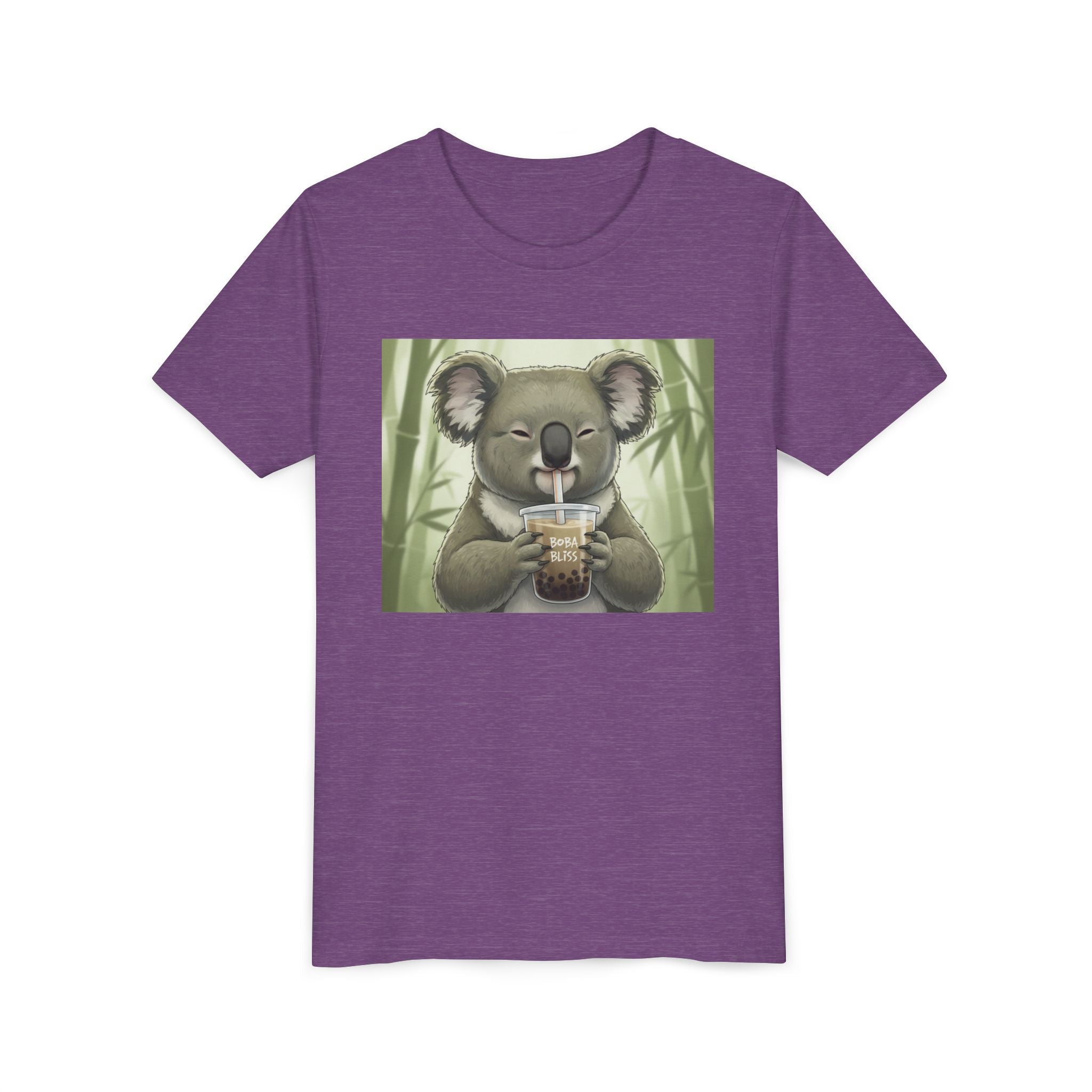 Kids Koala Boba Tea Time T‑Shirt — Cute Koala Drinking Bubble Tea Youth Tee - Kids
