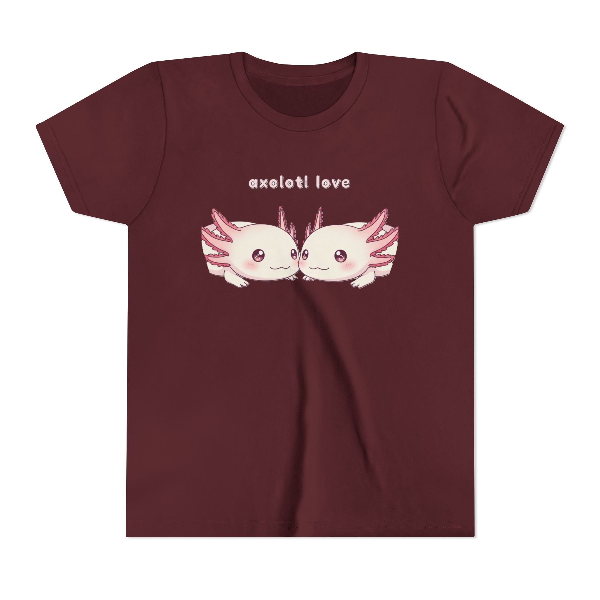 Youth Tee — 'Axolotl Love' Cute Kissing Axolotl Salamander Kids Shirt - Kids