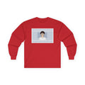 Clueless Otaku Guy Long Sleeve Tee — Minimalist Window Portrait Graphic - Adult