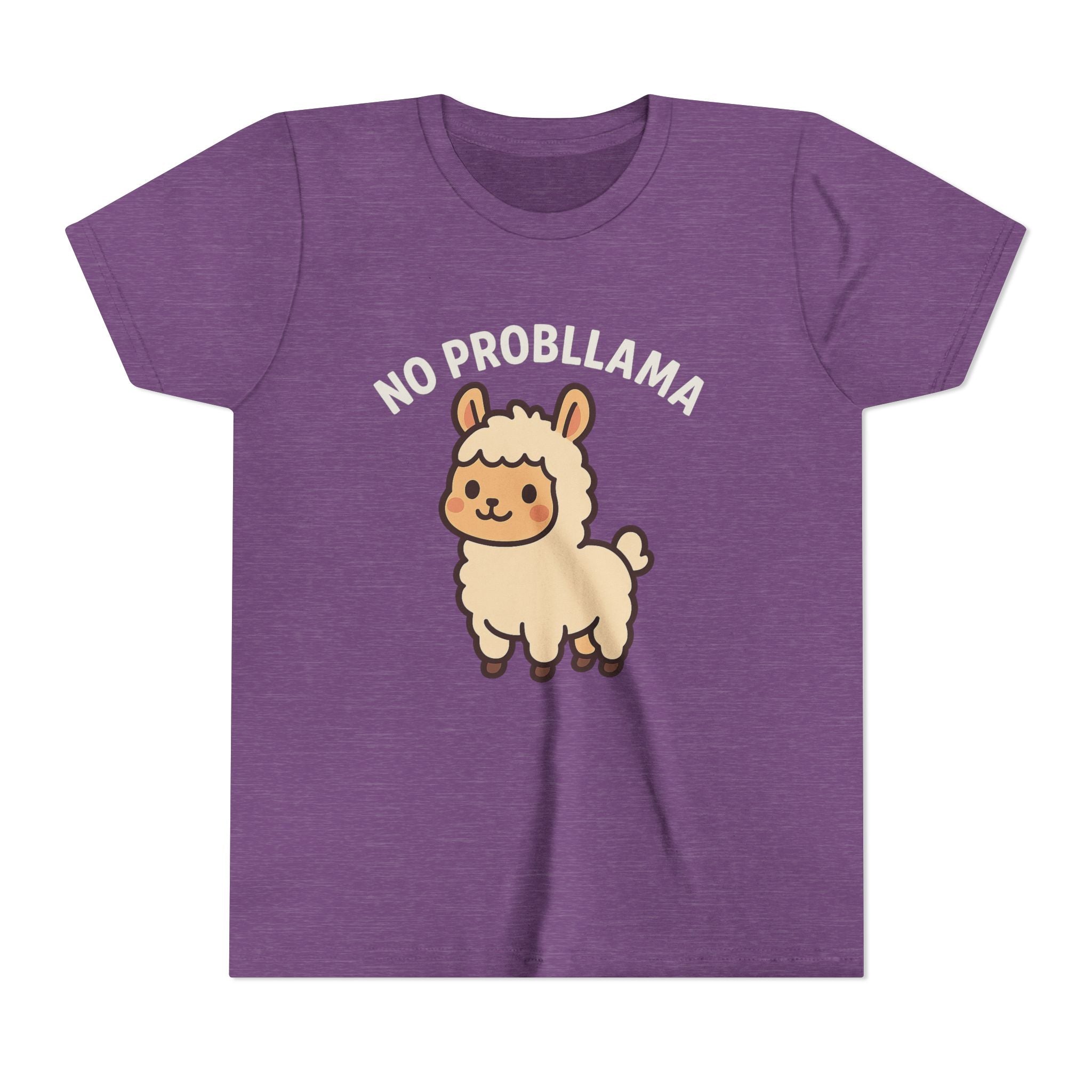 No Probllama Youth Tee – Cute Llama Kids Short Sleeve Shirt
