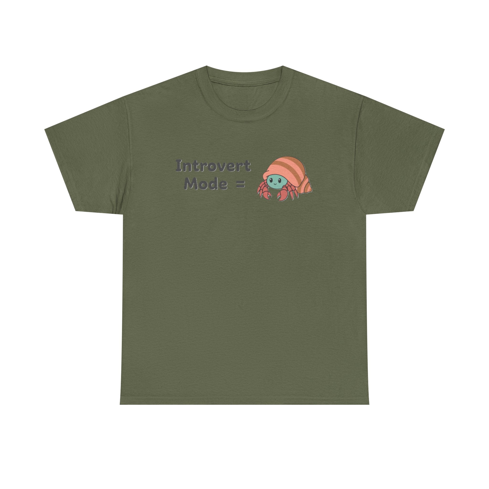Introvert Mode T-Shirt — Cute Hermit Crab Graphic Tee - Adult