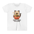Youth Tee — Cute Cat Eating Ramen 'Don't Judge The Slurp' Graphic Shirt