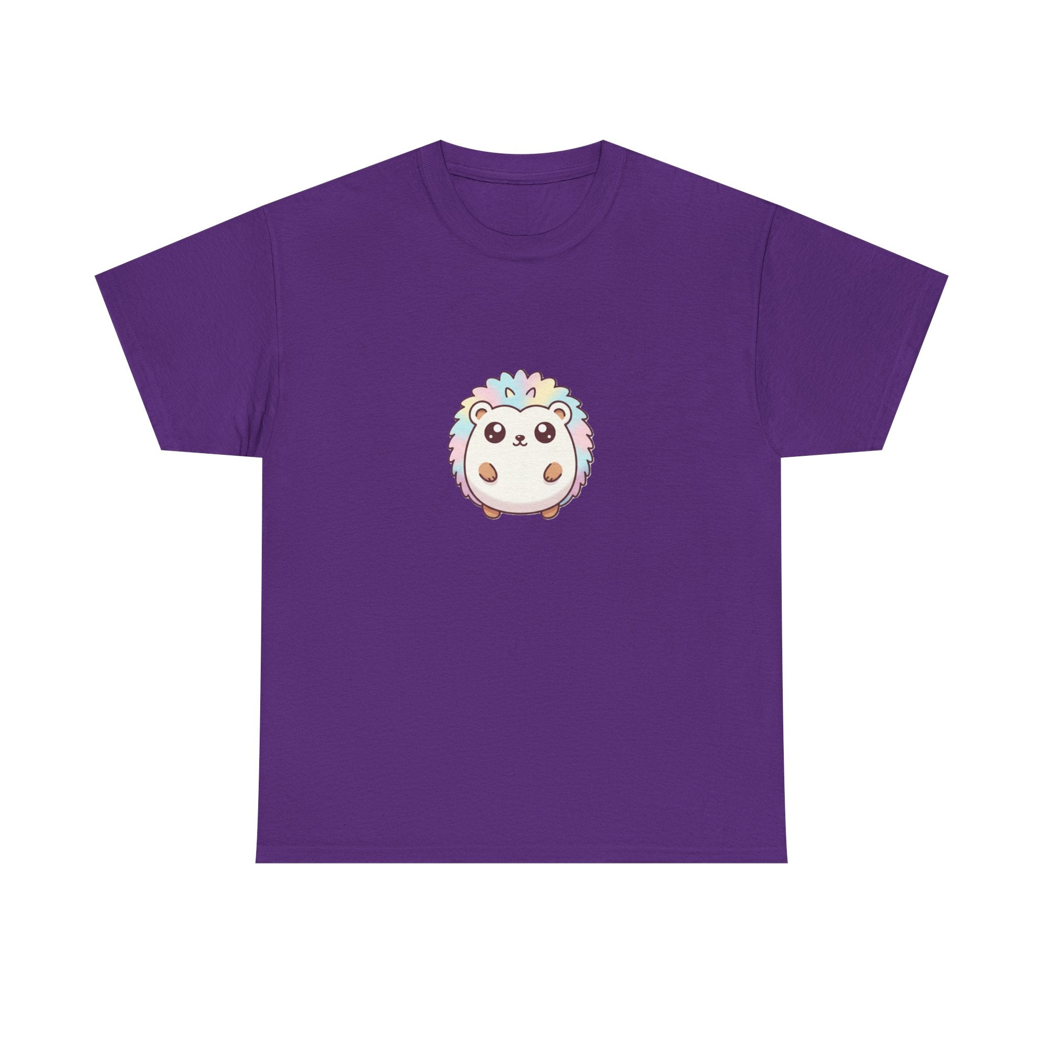 Cute Rainbow Hedgehog T-Shirt — Kawaii Animal Graphic Tee - Adult