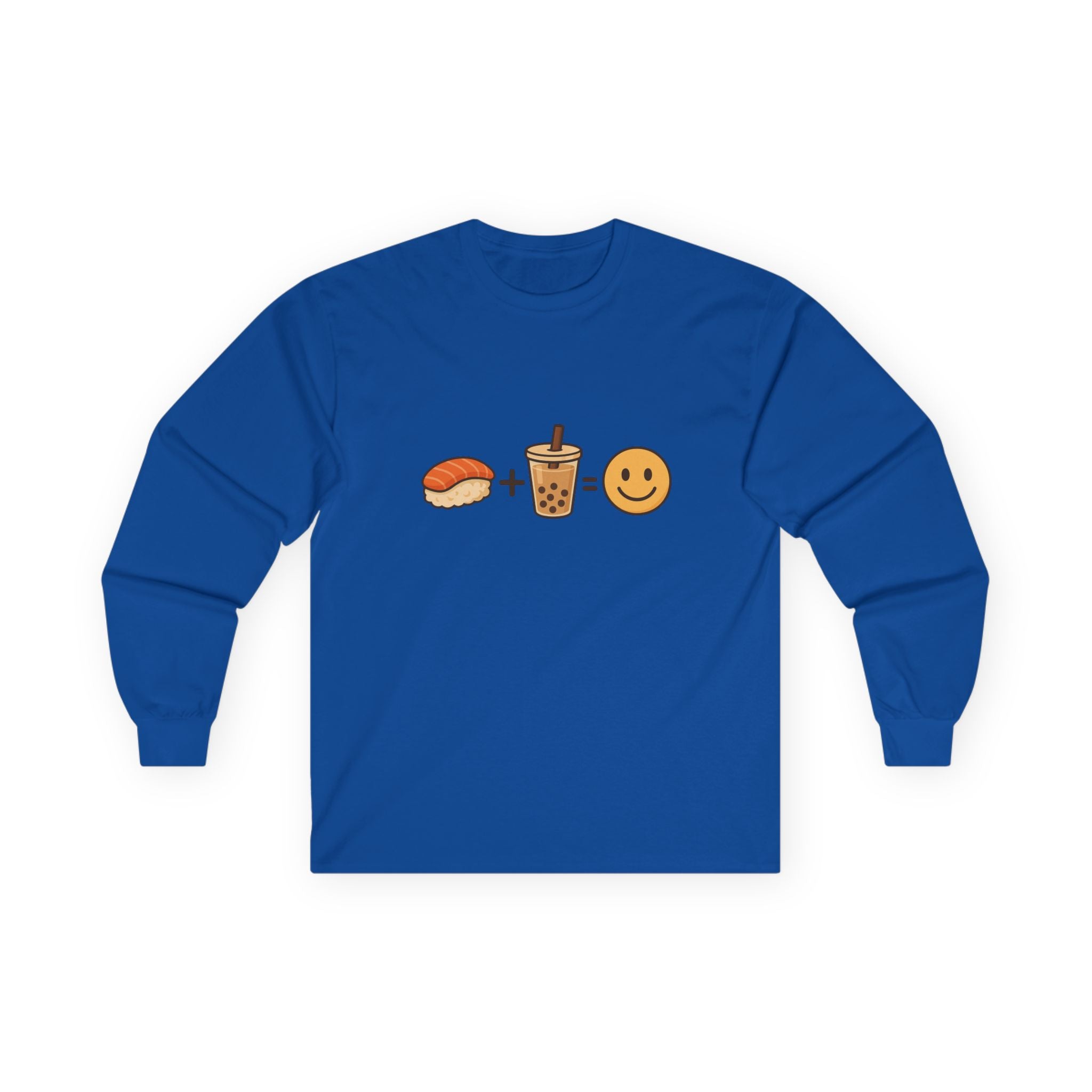 Sushi + Boba = Happy Long Sleeve Tee - Adult