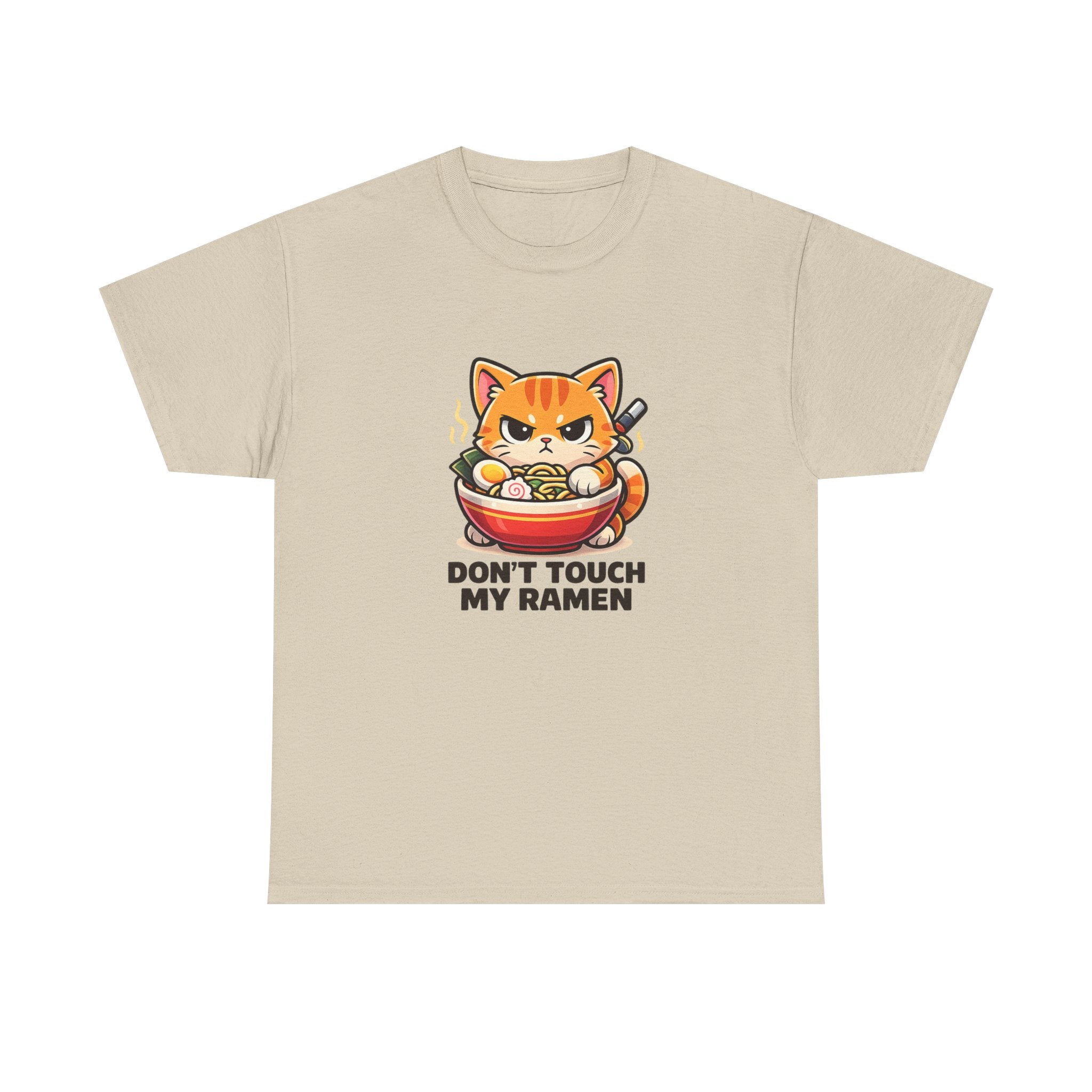 Don't Touch My Ramen T-Shirt — Cute Cat in Ramen Bowl Graphic Tee - Adult