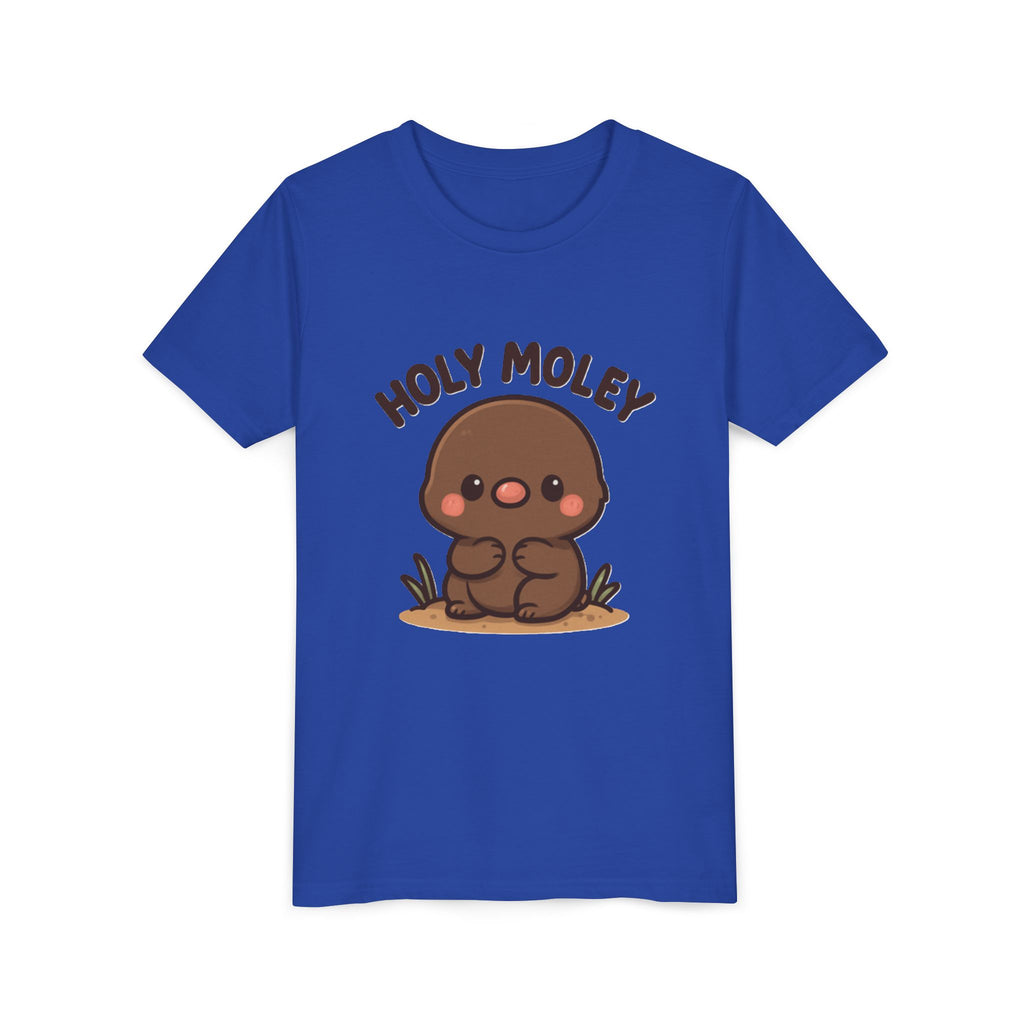 Holy Moley Kids Tee — Cute Cartoon Mole Youth Short Sleeve Shirt