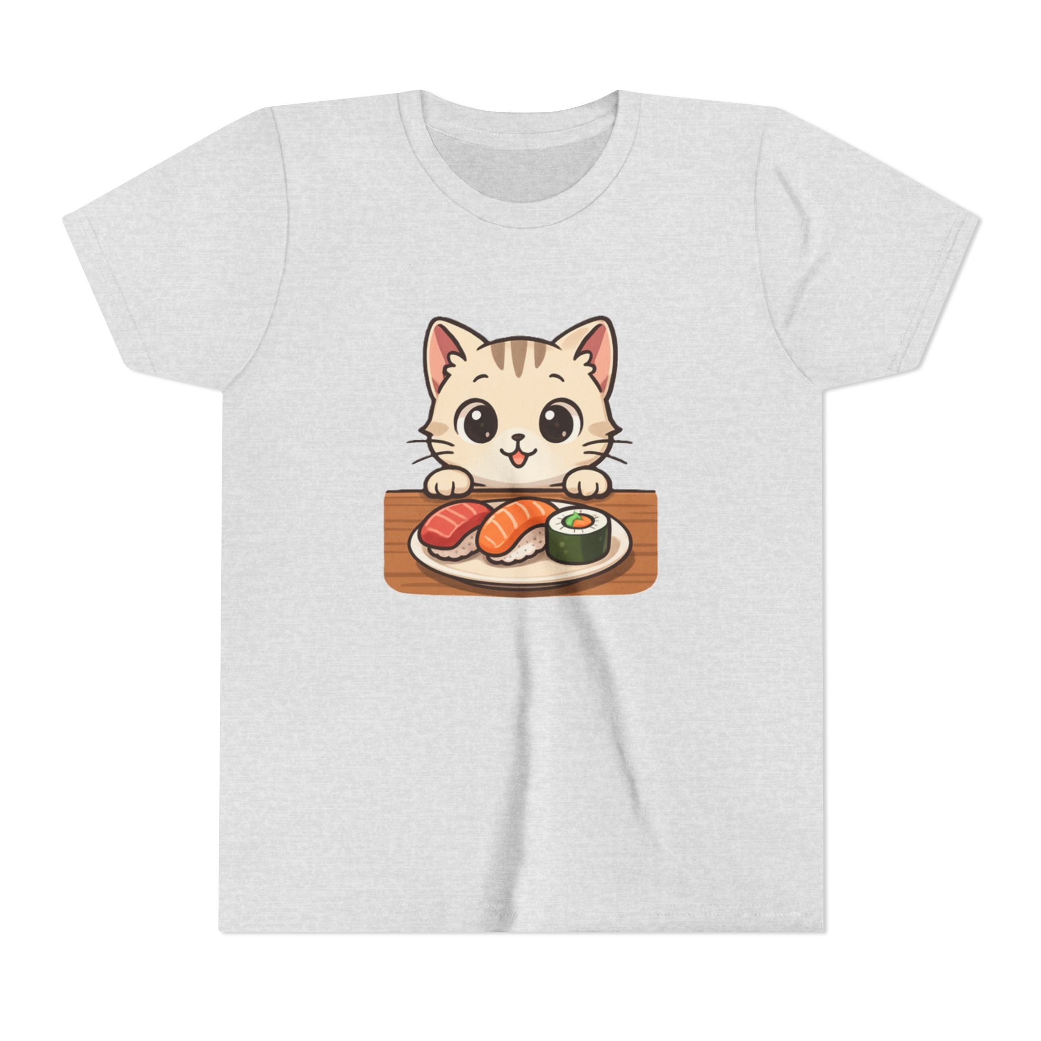 Kids Sushi Cat T-Shirt — Cute Kitty Eating Sushi Youth Tee