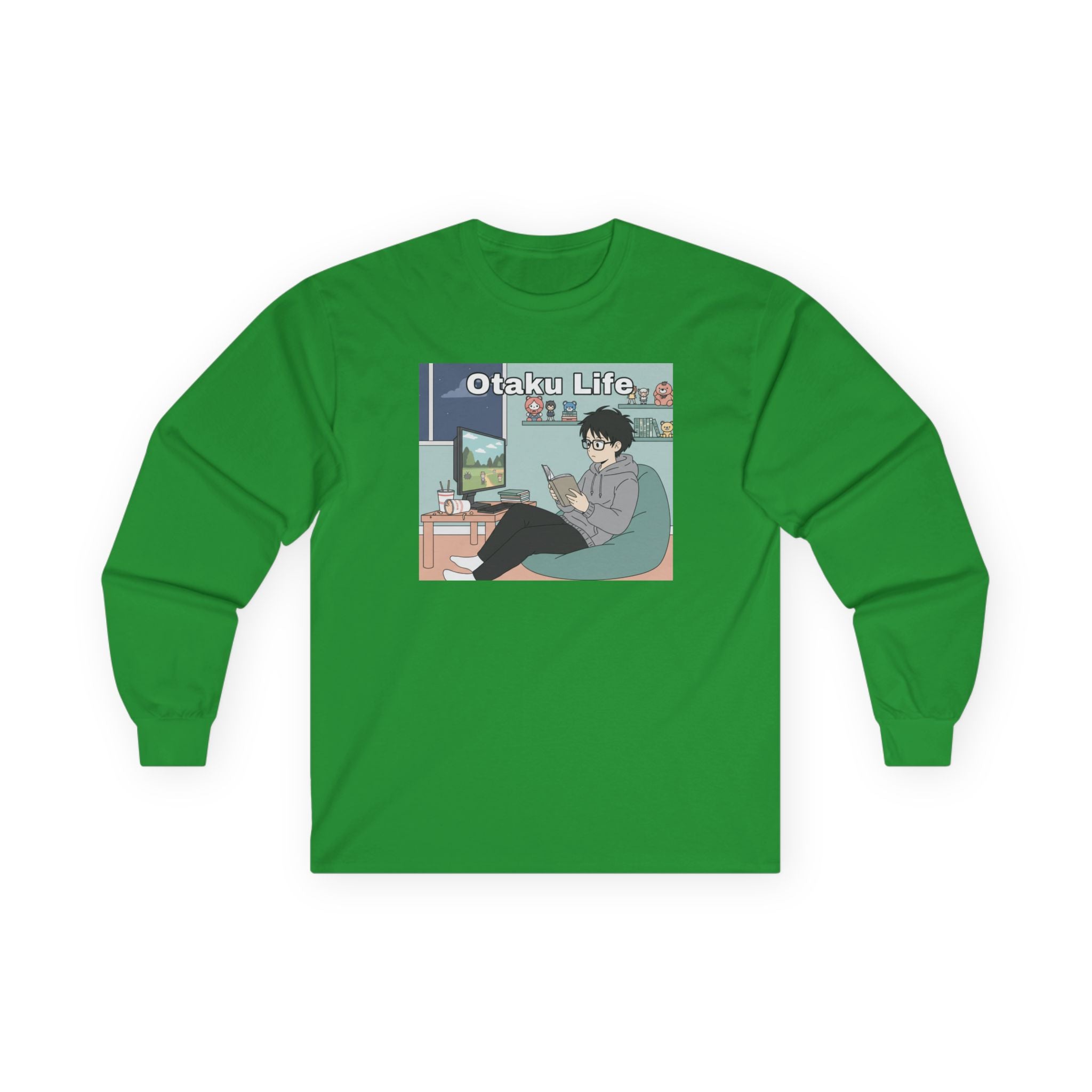 Otaku Life Long Sleeve Tee — Anime Lover Graphic Shirt - Adult
