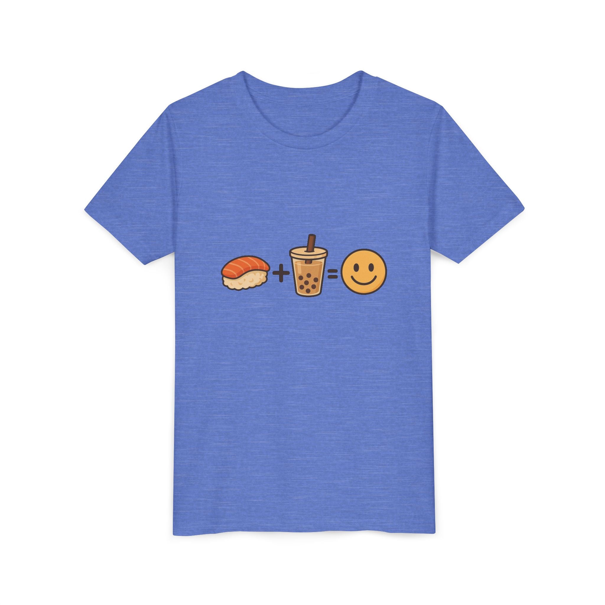 Youth Tee — Sushi + Bubble Tea = Happy Emoji Kids Shirt
