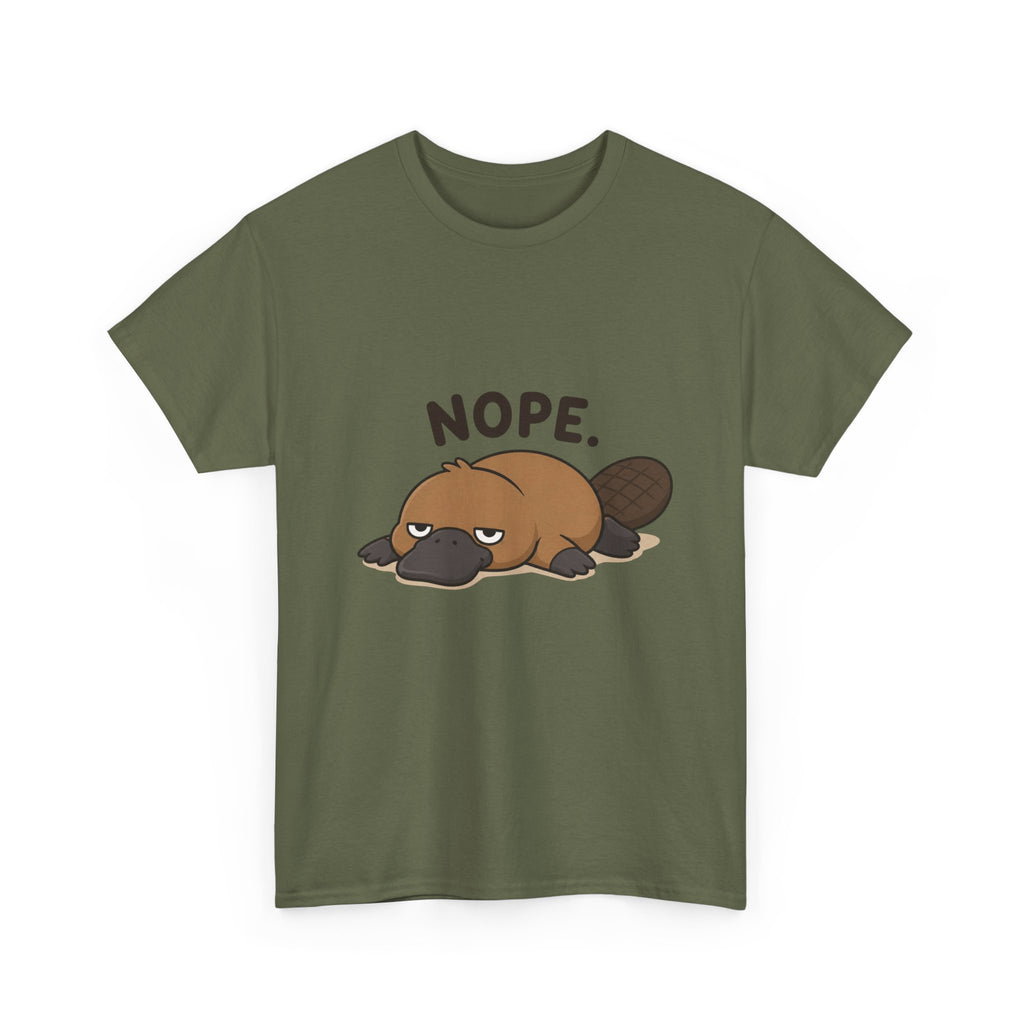 Nope Platypus T-Shirt — Cute Lazy Platypus Graphic Tee - Adult