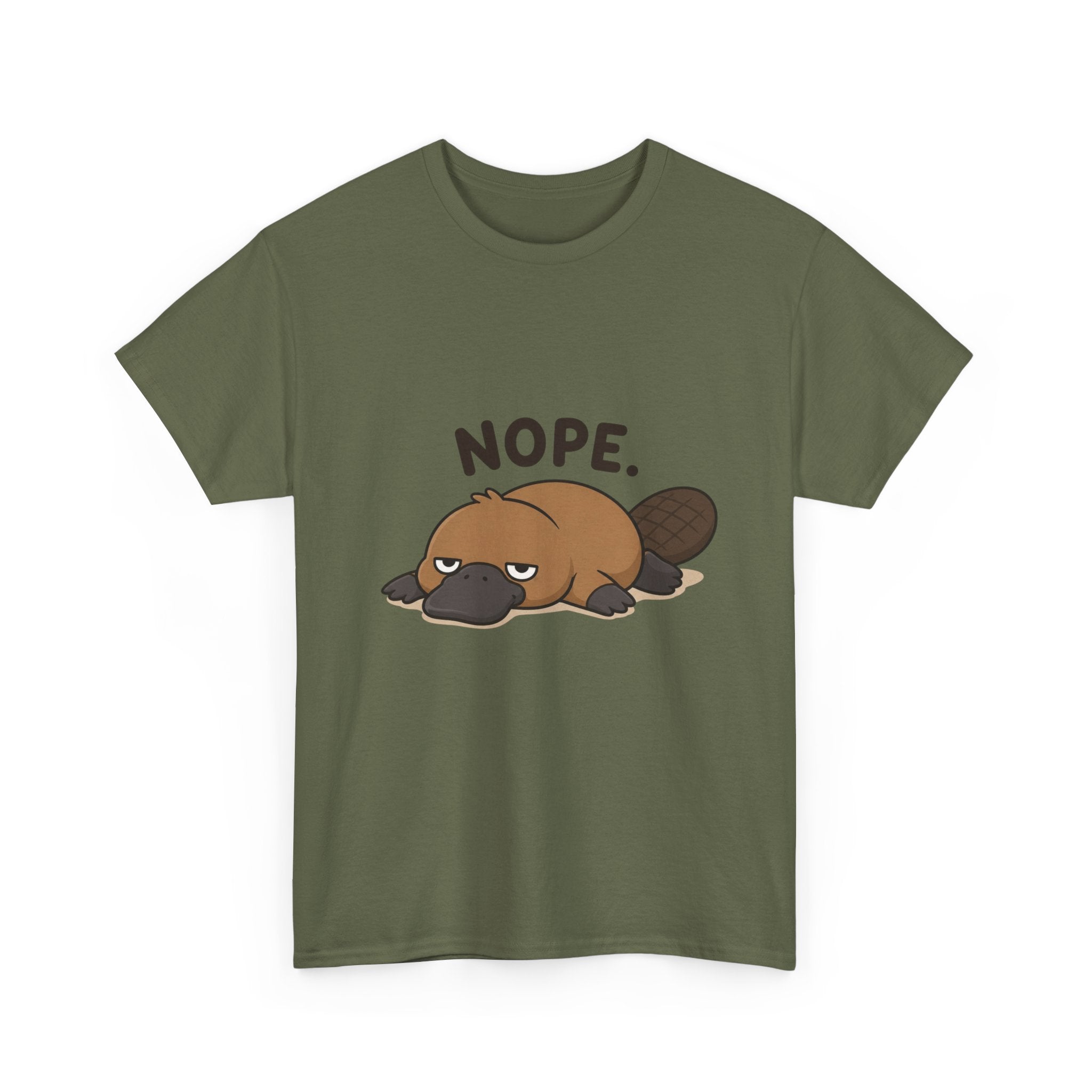 Nope Platypus T-Shirt — Cute Lazy Platypus Graphic Tee - Adult