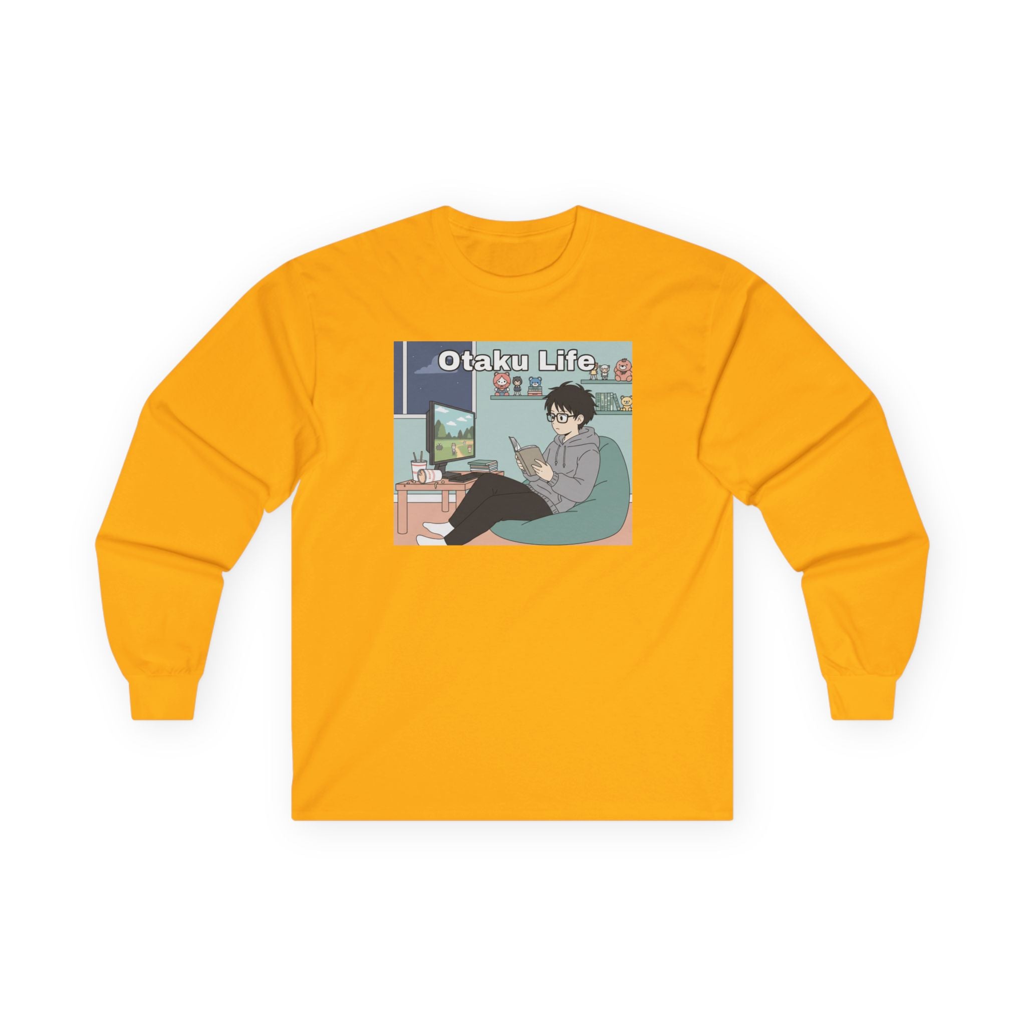 Otaku Life Long Sleeve Tee — Anime Lover Graphic Shirt - Adult