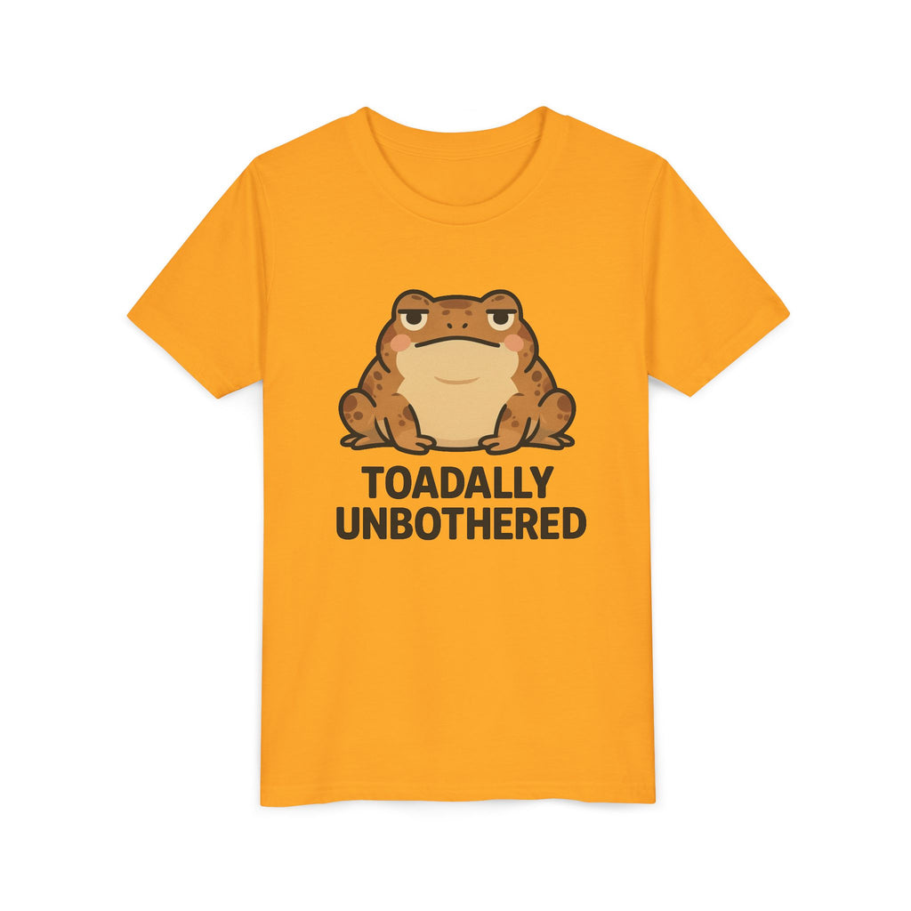Youth Tee — 'Toadally Unbothered' Cute Frog Graphic Shirt for Kids