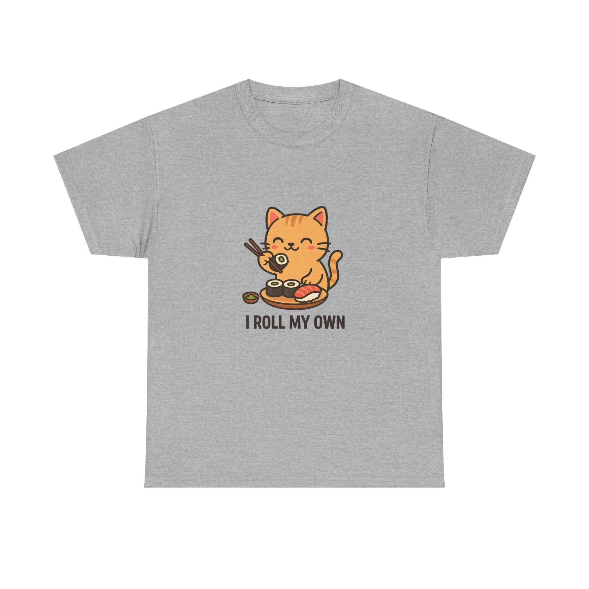 Cat Sushi T-Shirt — Cute 'I Roll My Own' Kawaii Sushi Cat Tee - Adult