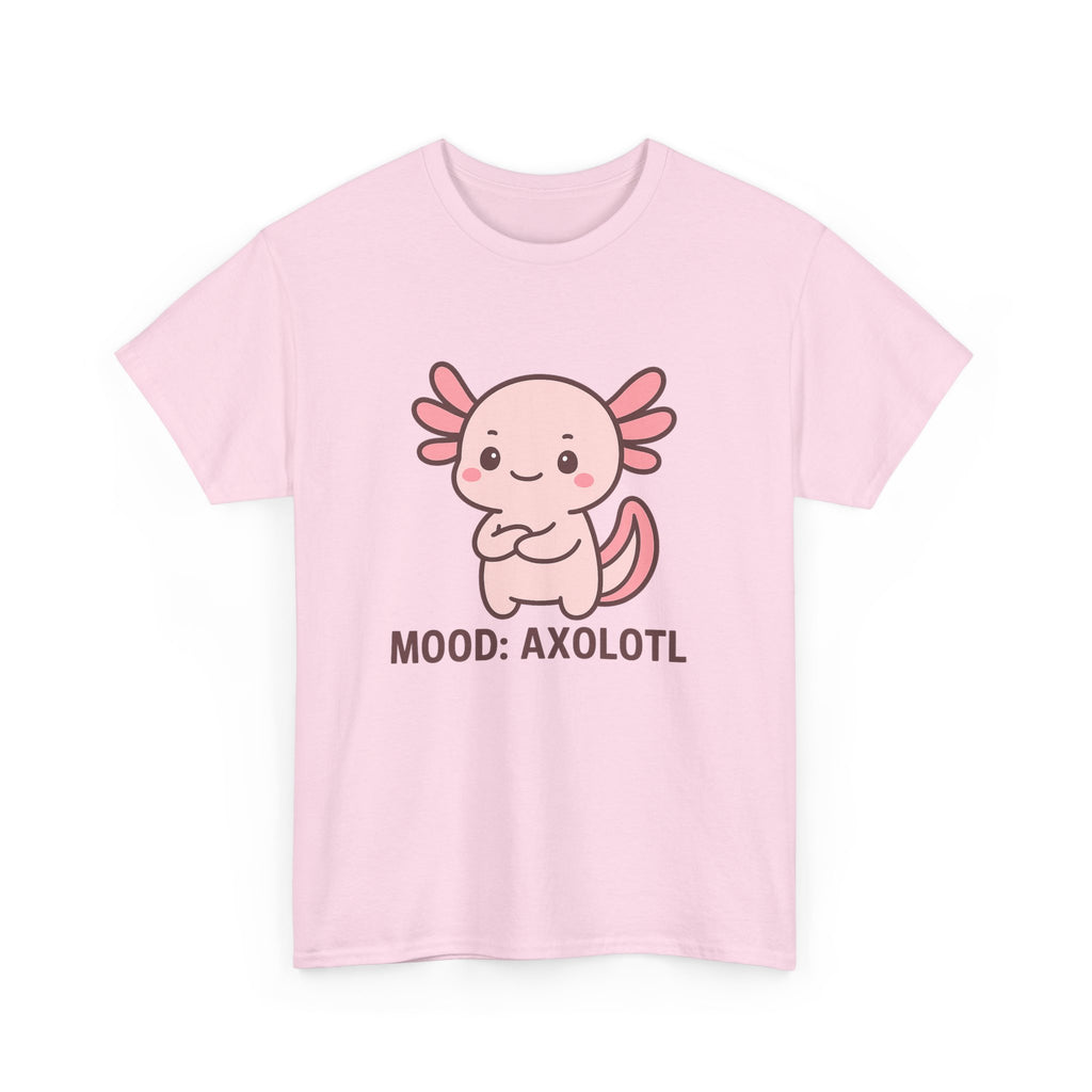 Axolotl Mood Tee — Cute Pink Axolotl Salamander Graphic T-Shirt - Adult