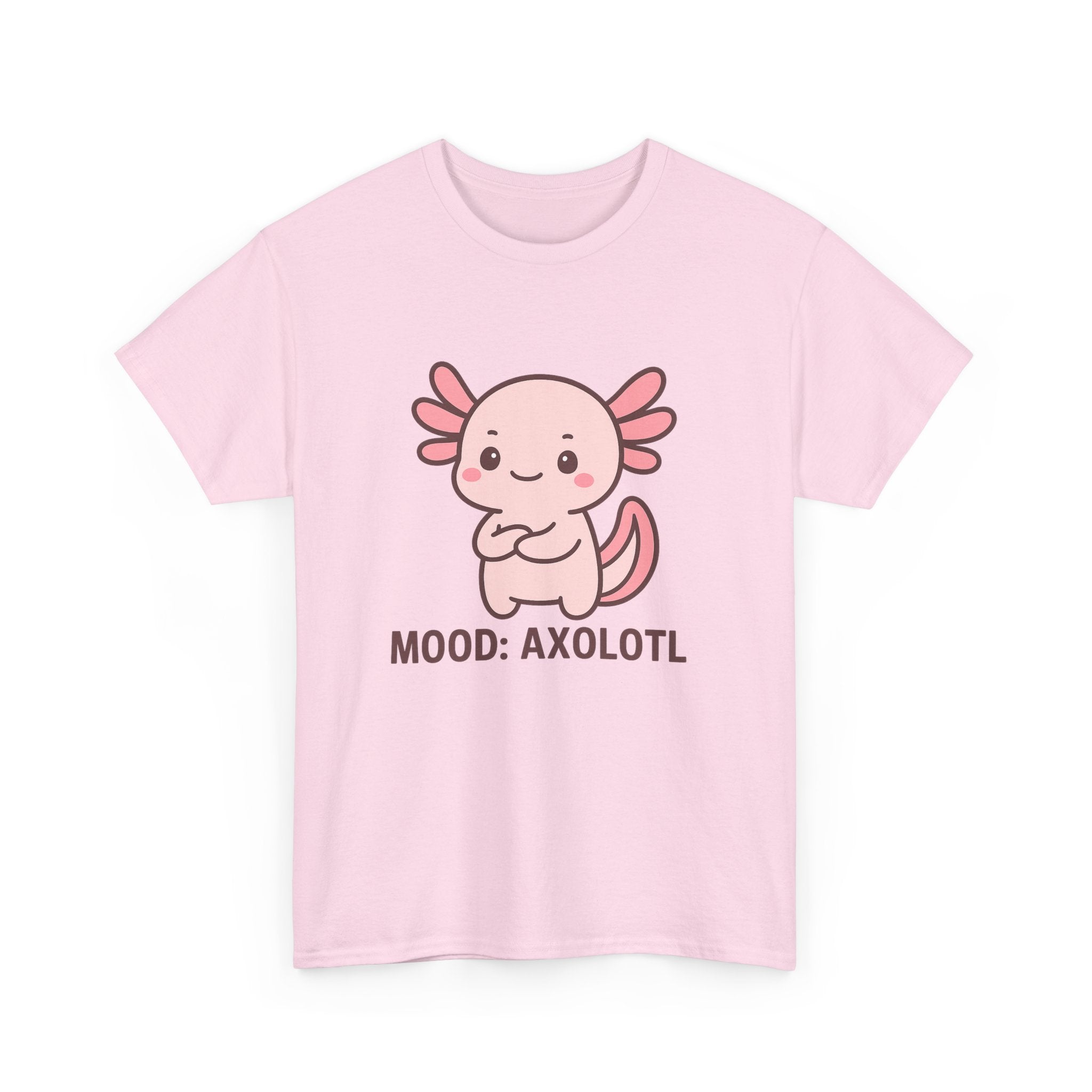 Axolotl Mood Tee — Cute Pink Axolotl Salamander Graphic T-Shirt - Adult