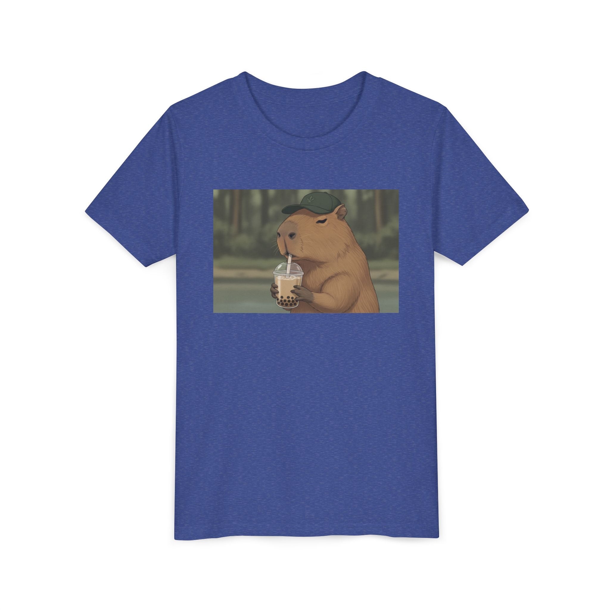 Capybara Drinking Boba Tea Youth Tee — Cute Kawaii Bubble Shirt for Kids - Kids