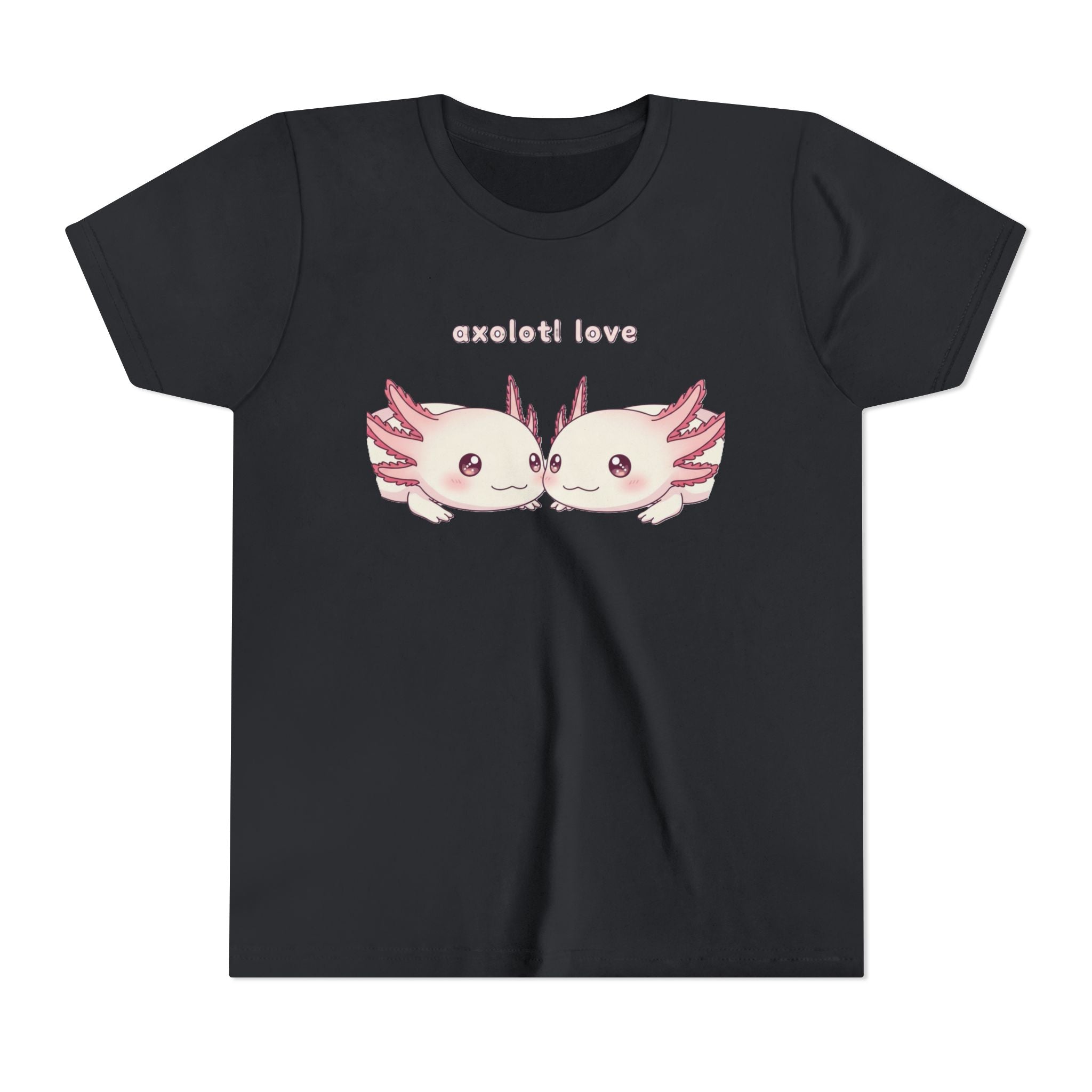 Youth Tee — 'Axolotl Love' Cute Kissing Axolotl Salamander Kids Shirt - Kids