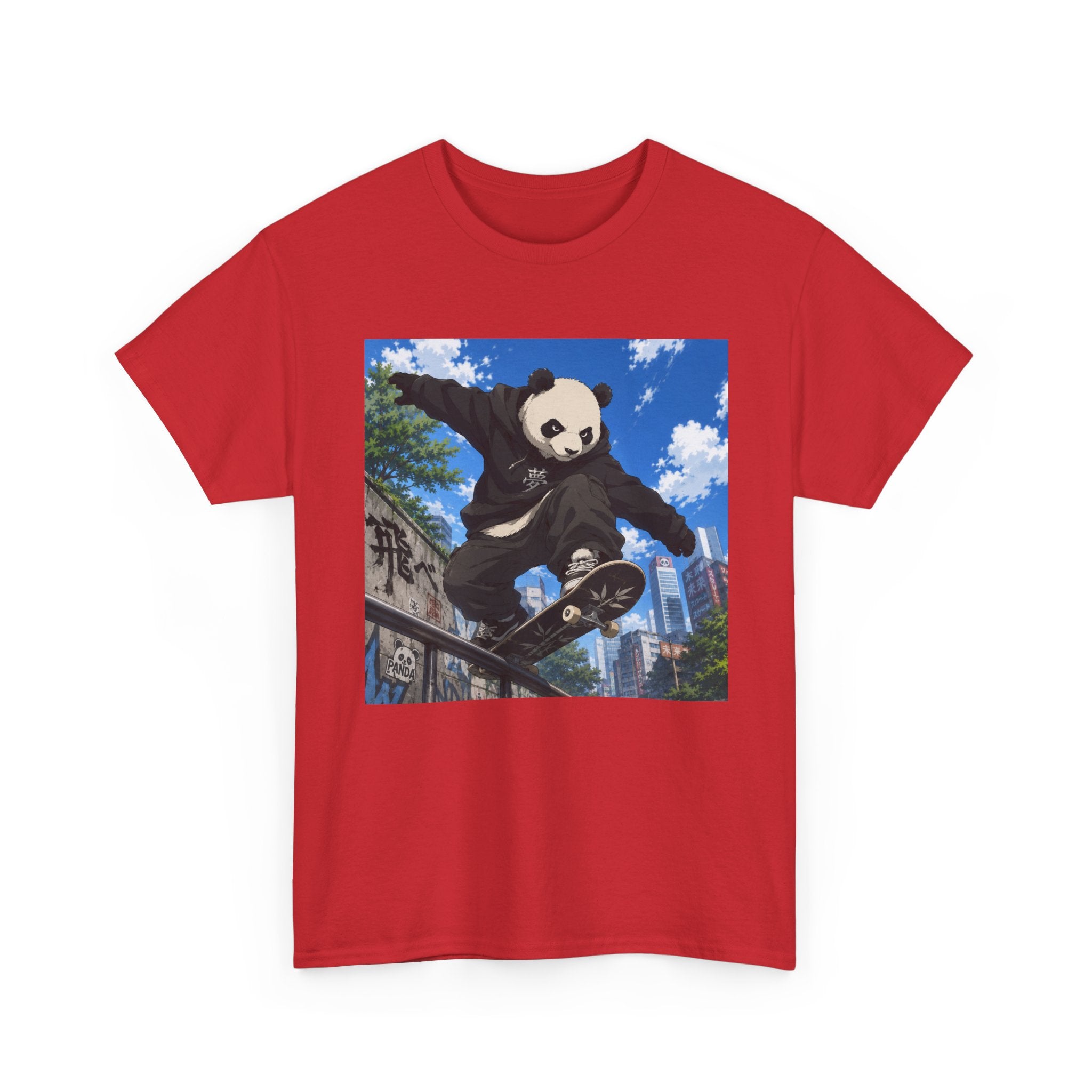 Panda Skateboarder T-Shirt — Urban Skate Panda Graphic Tee - Adult