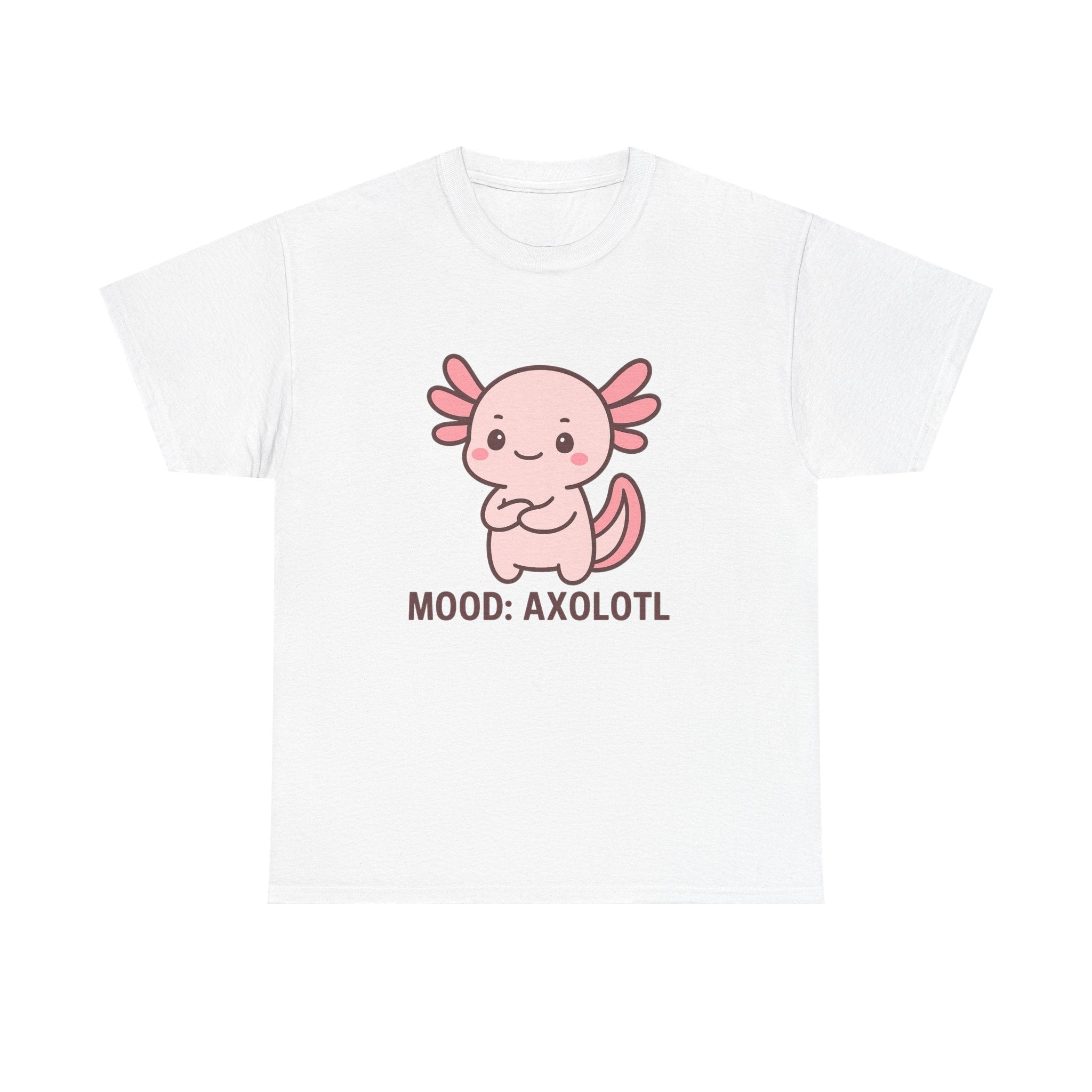 Axolotl Mood Tee — Cute Pink Axolotl Salamander Graphic T-Shirt - Adult