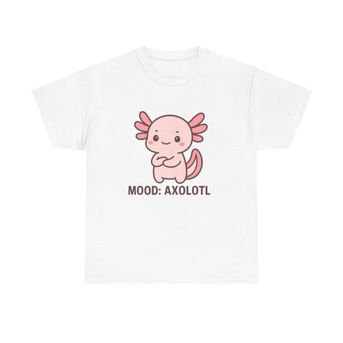 Axolotl Mood Tee — Cute Pink Axolotl Salamander Graphic T-Shirt - Adult