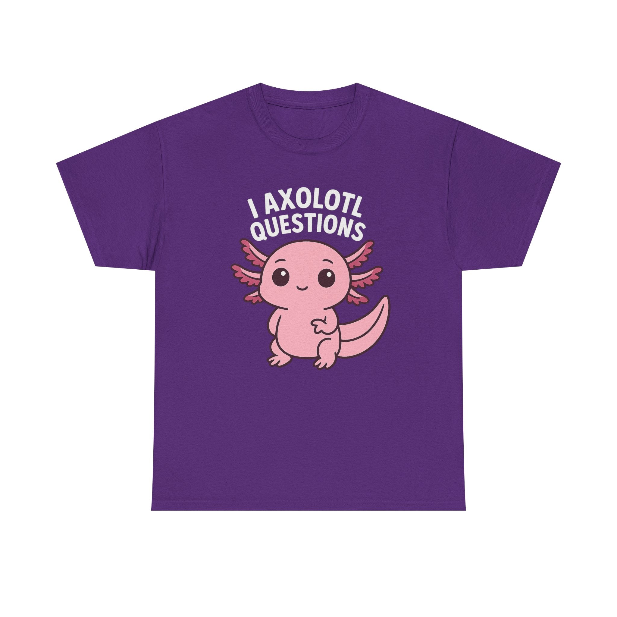 Axolotl Cute Tee — "I Axolotl Questions" Funny Pink Axolotl Graphic T-Shirt - Adult