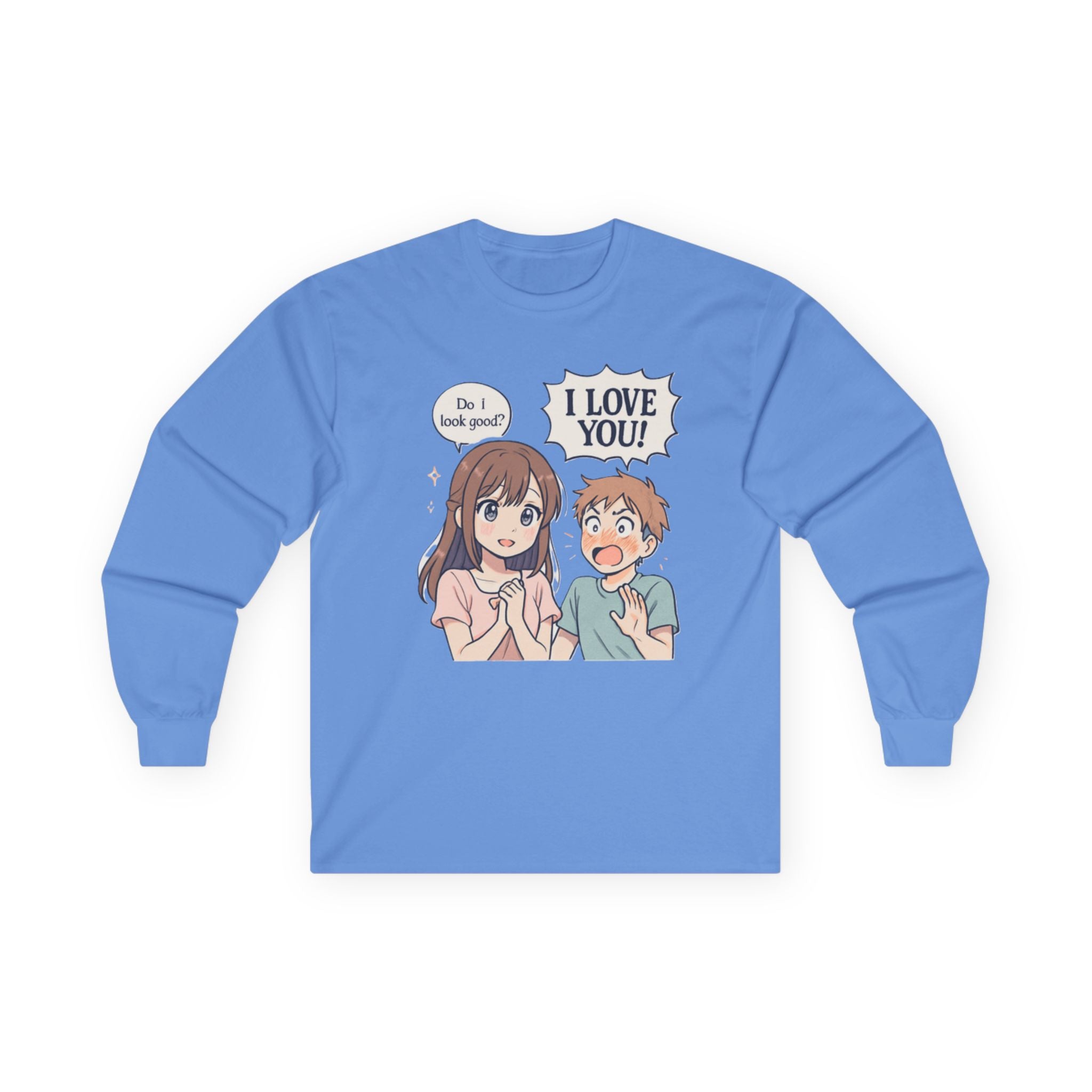 Anime Couple "I Love You" Long Sleeve Tee - Adult