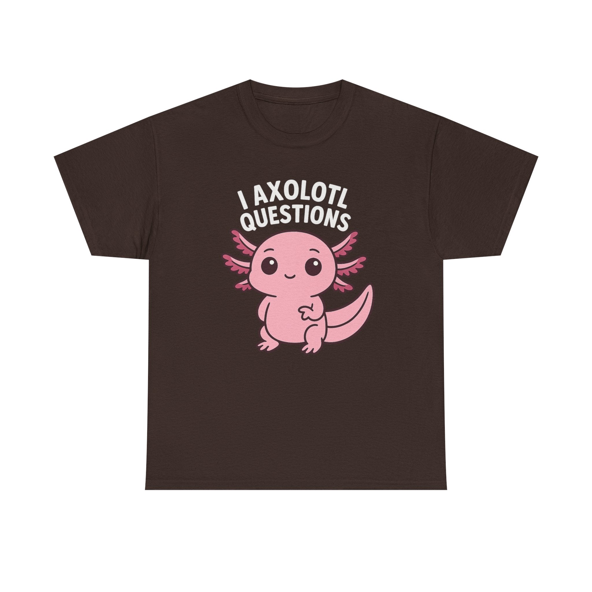 Axolotl Cute Tee — "I Axolotl Questions" Funny Pink Axolotl Graphic T-Shirt - Adult