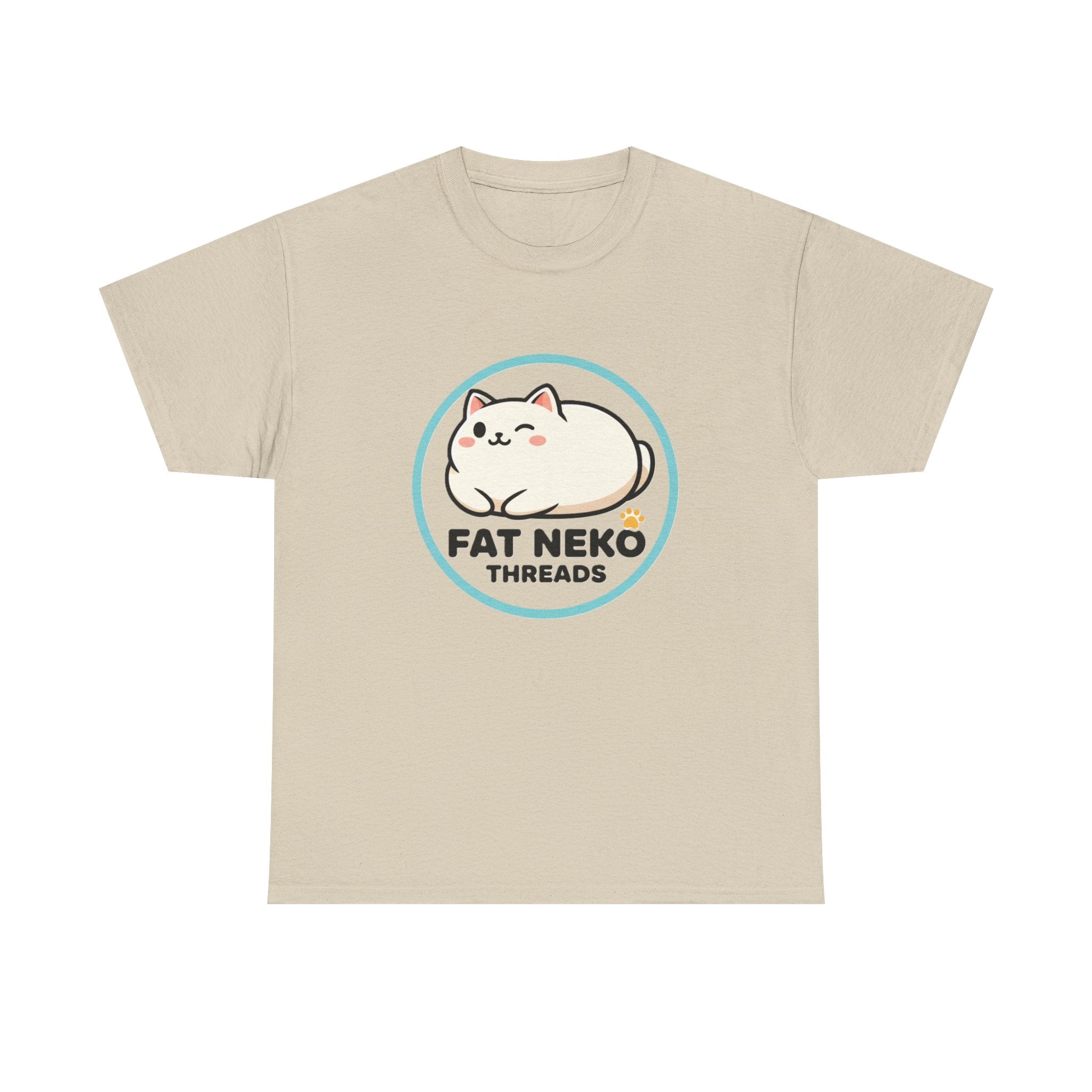 Cute Fat Neko Threads T-Shirt — Kawaii Cat Logo Tee - Adult