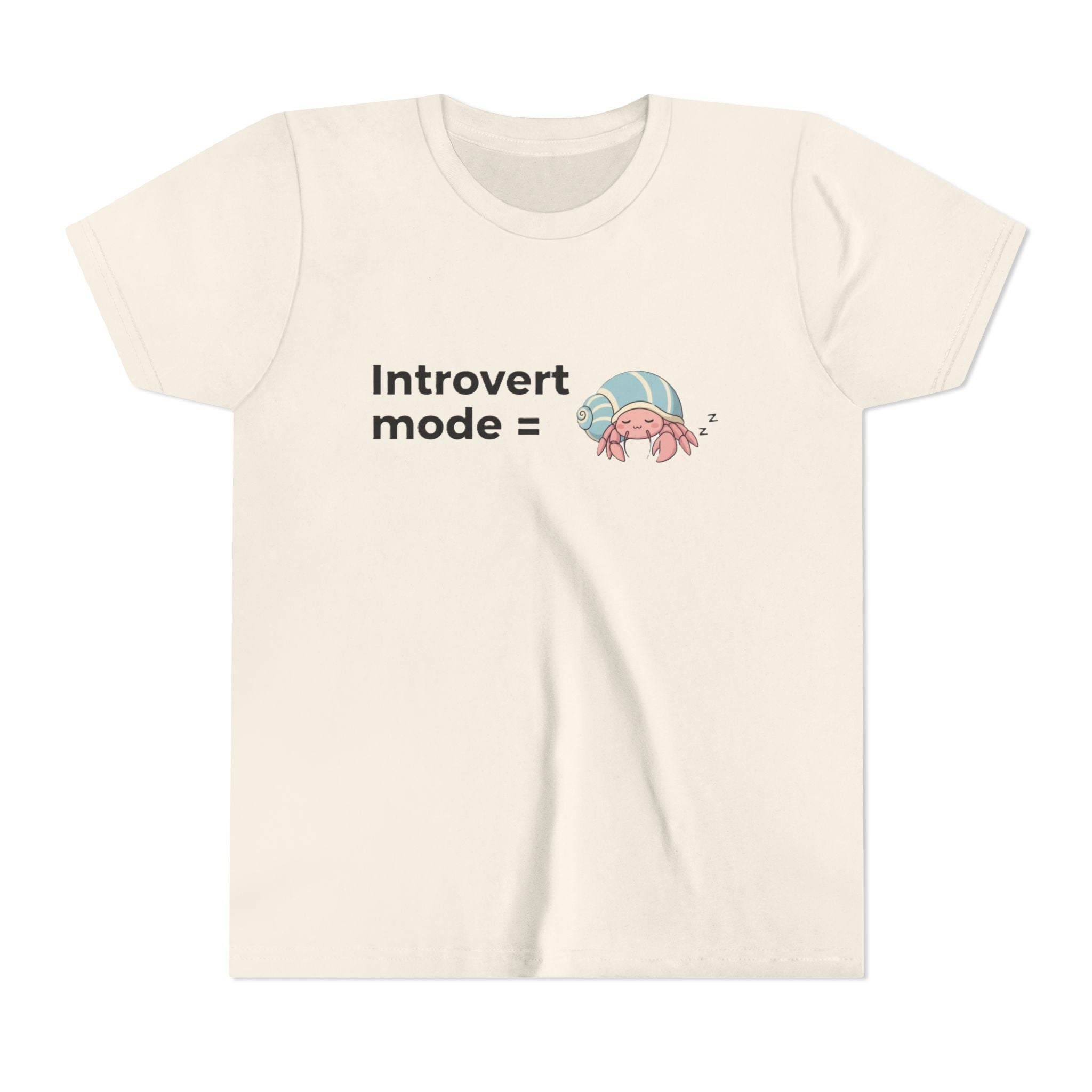Youth Tee — "Introvert Mode" Cute Shell Crab Graphic Kid's T-Shirt