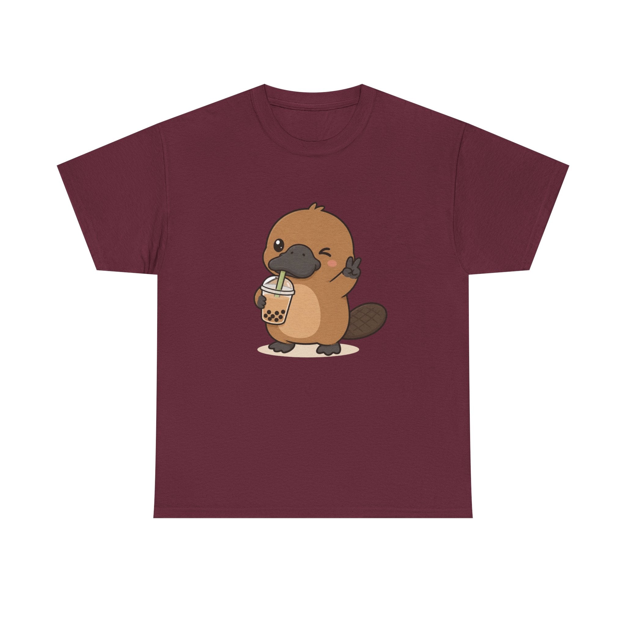 Cute Platypus Bubble Tea T‑Shirt - Adult