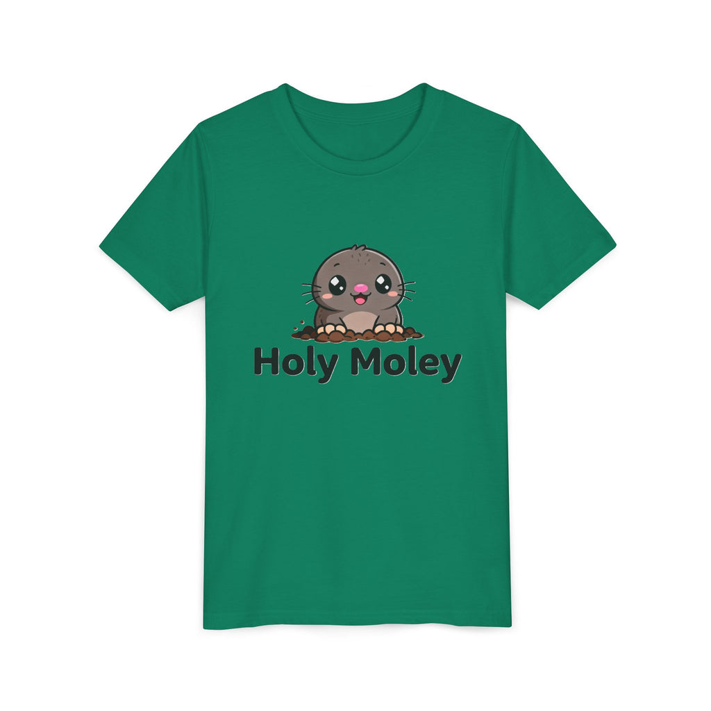 Youth Tee — Cute 'Holy Moley' Mole Kids T‑Shirt (Playful Animal Pun)