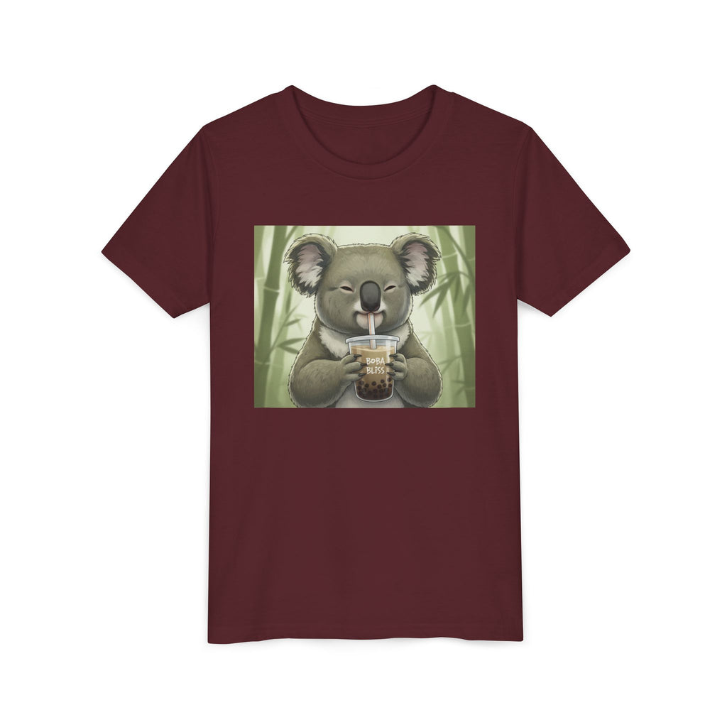 Kids Koala Boba Tea Time T‑Shirt — Cute Koala Drinking Bubble Tea Youth Tee - Kids