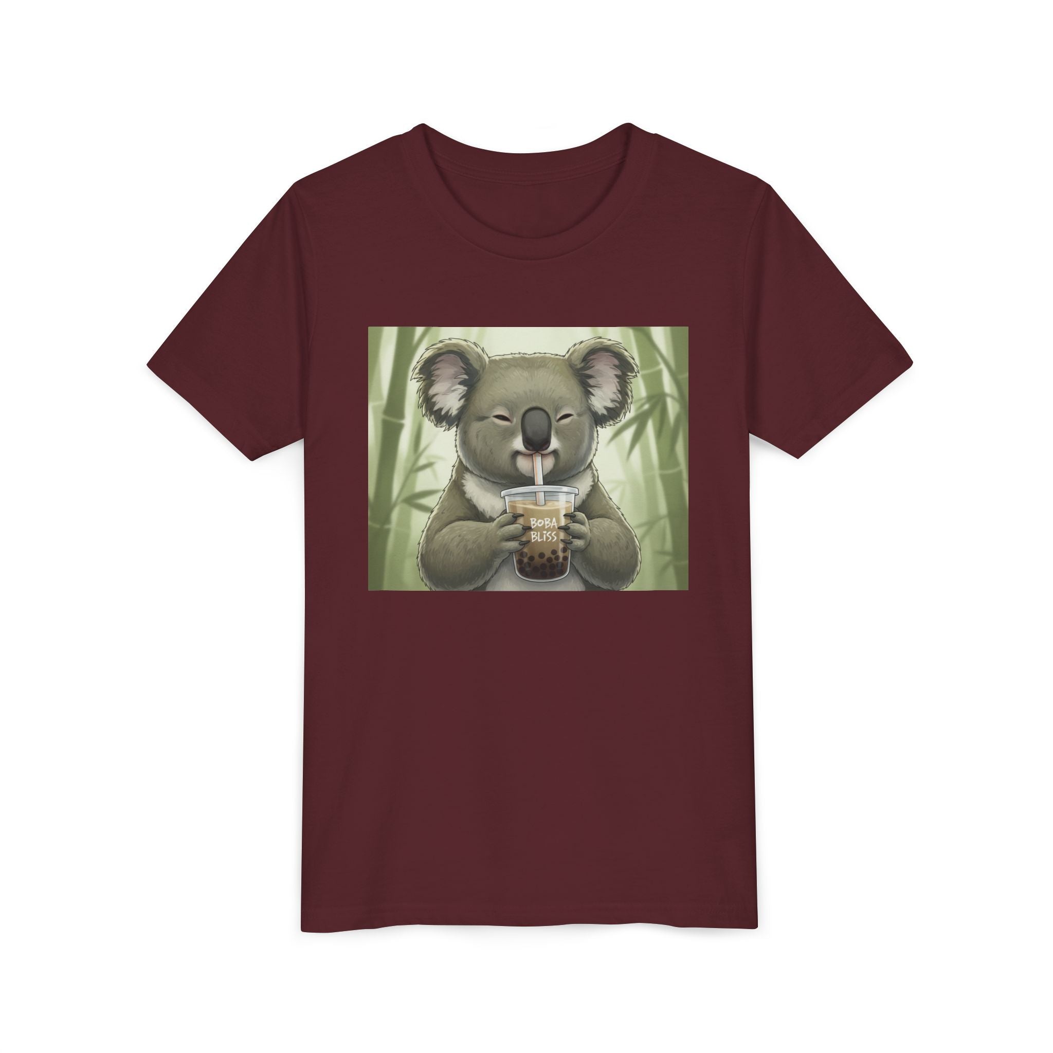 Kids Koala Boba Tea Time T‑Shirt — Cute Koala Drinking Bubble Tea Youth Tee - Kids