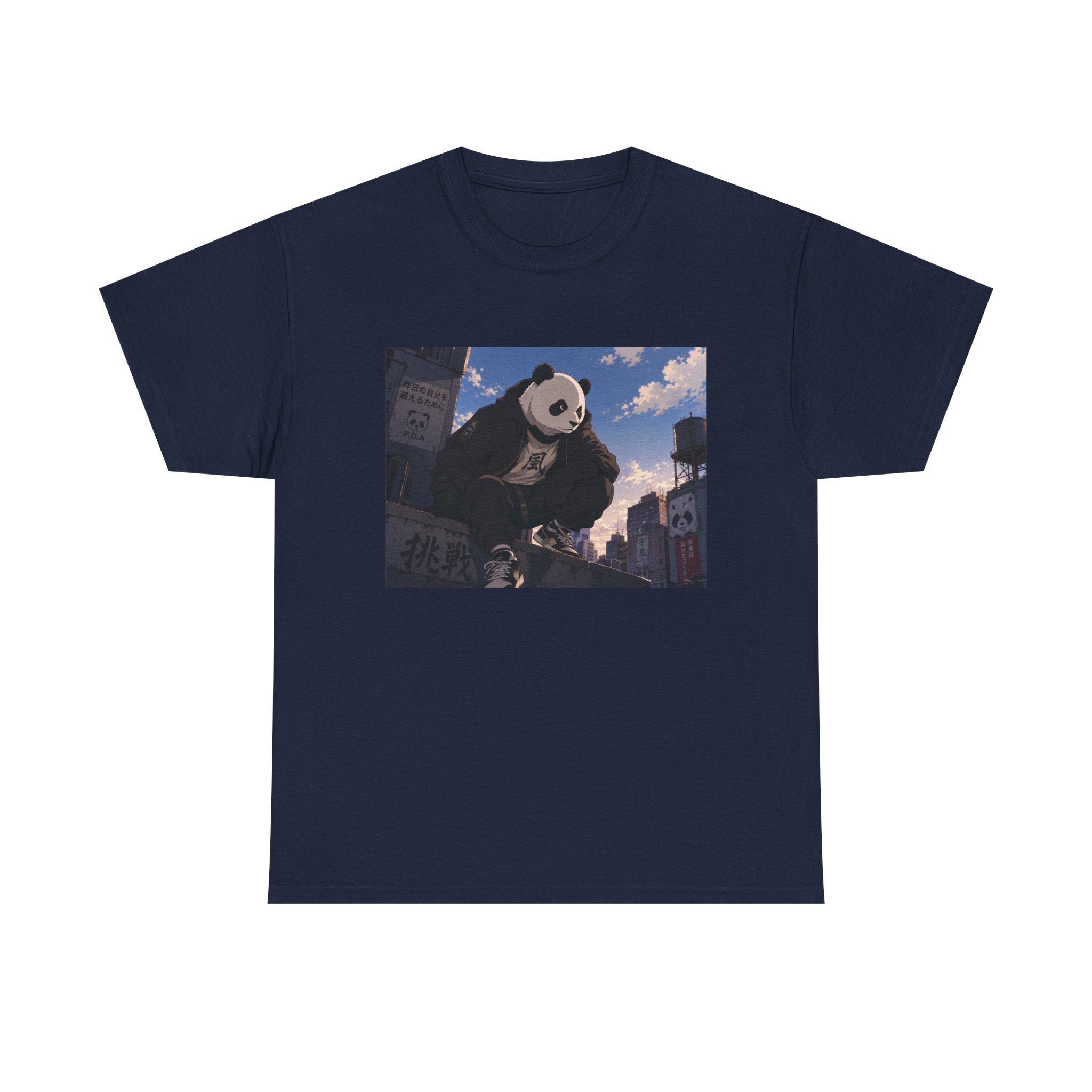 Giant Panda Cityscape Tee – Cute Urban Animal Graphic T-Shirt - Adult