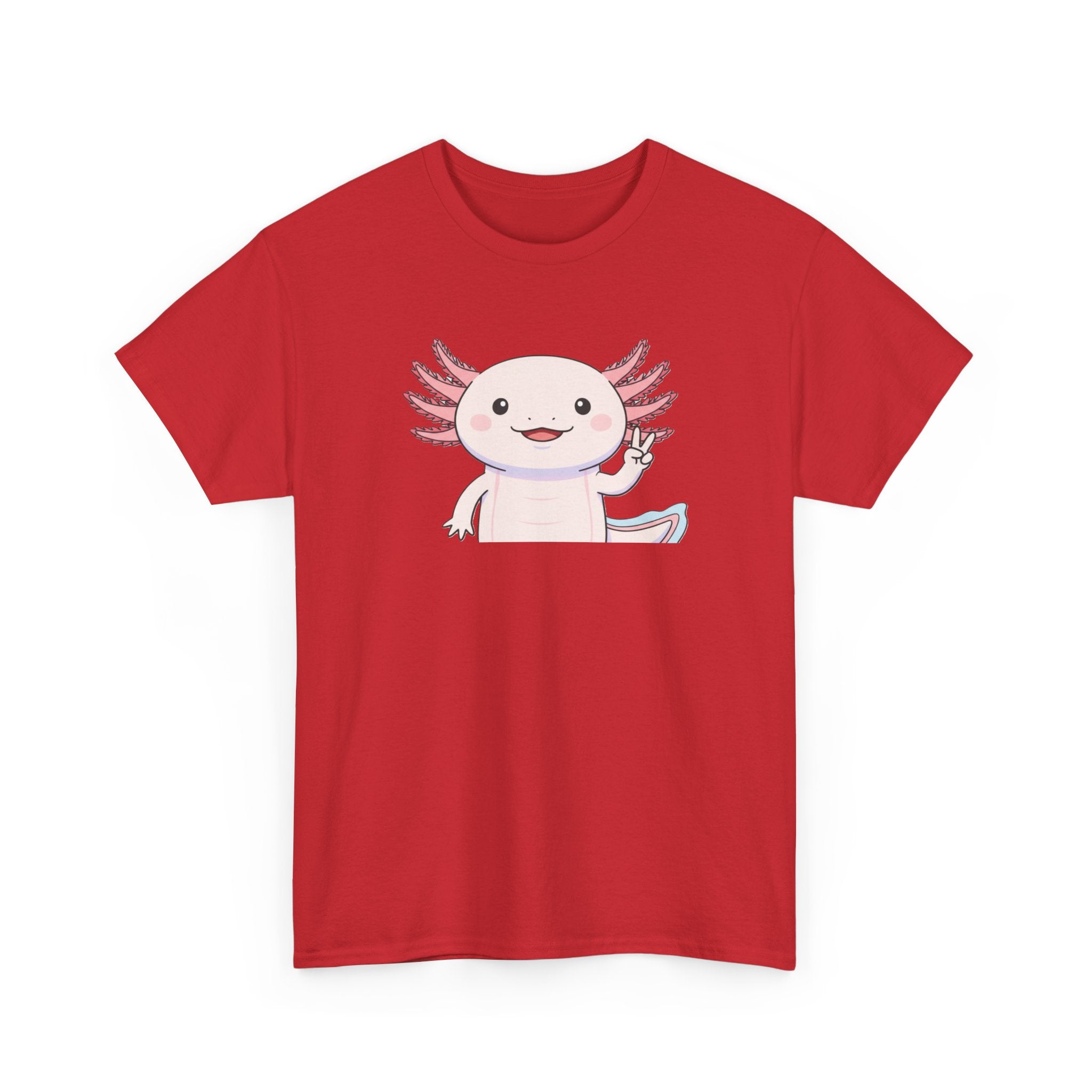 Axolotl Cute Cartoon T‑Shirt — Adorable Pink Axolotl Graphic Tee - Adult