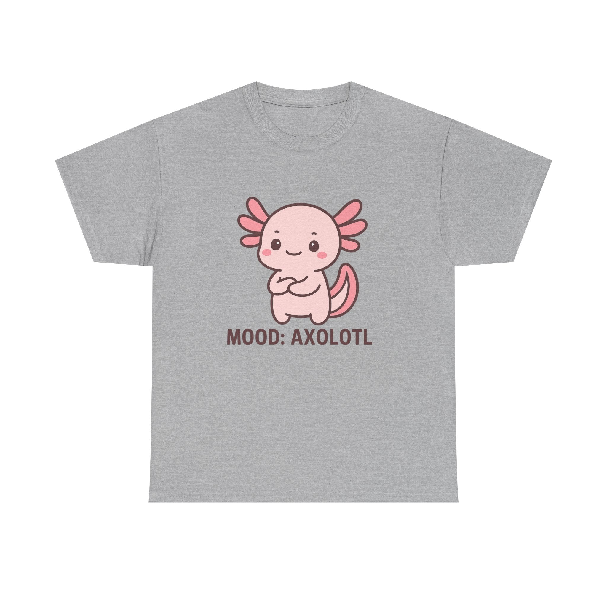 Axolotl Mood Tee — Cute Pink Axolotl Salamander Graphic T-Shirt - Adult